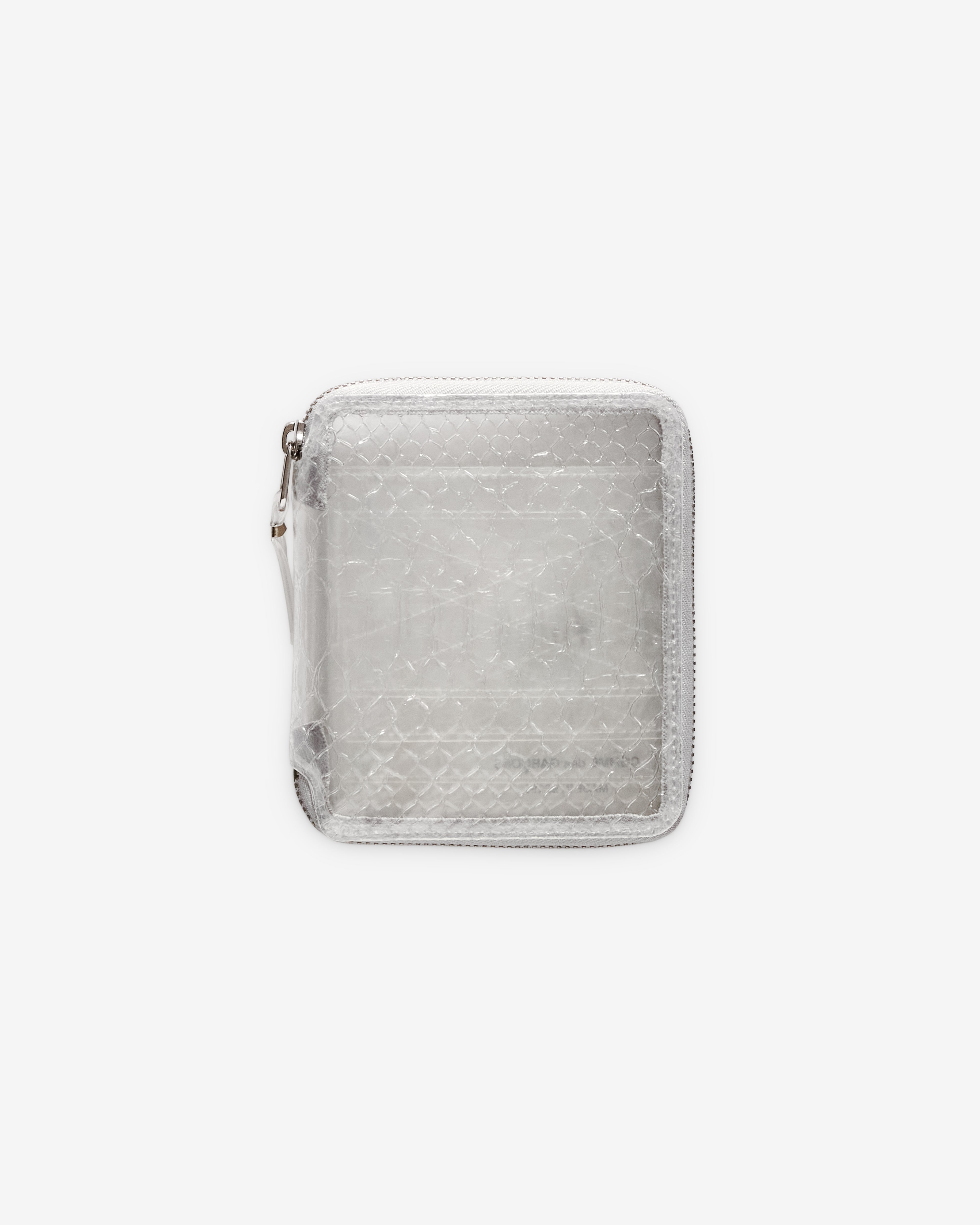 CDG Wallet: Transparent Snake Zip Around Wallet (Clear SA2100ST