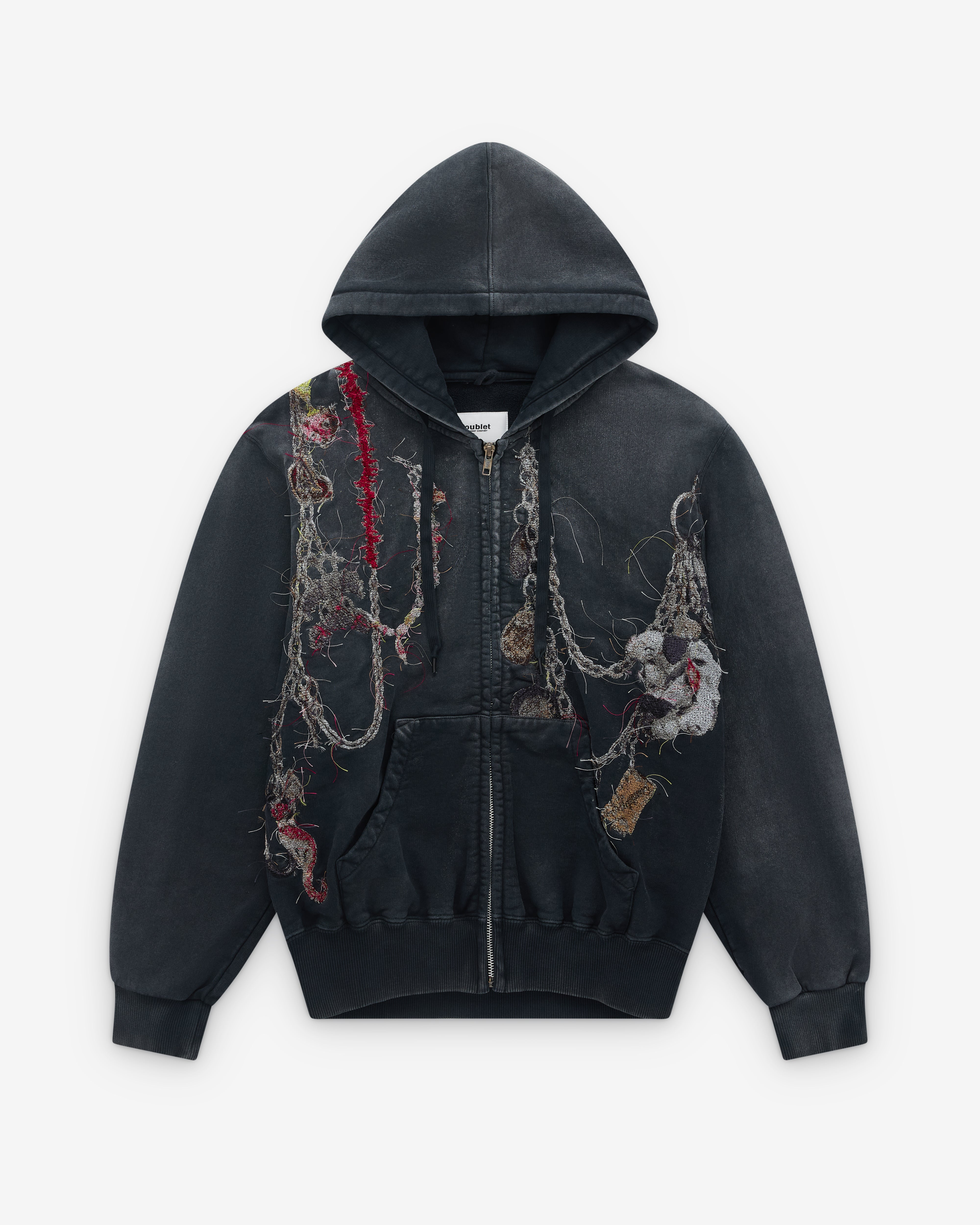 Doublet: Men's Chain Zip Hoodie (Grey) | DSML E-SHOP