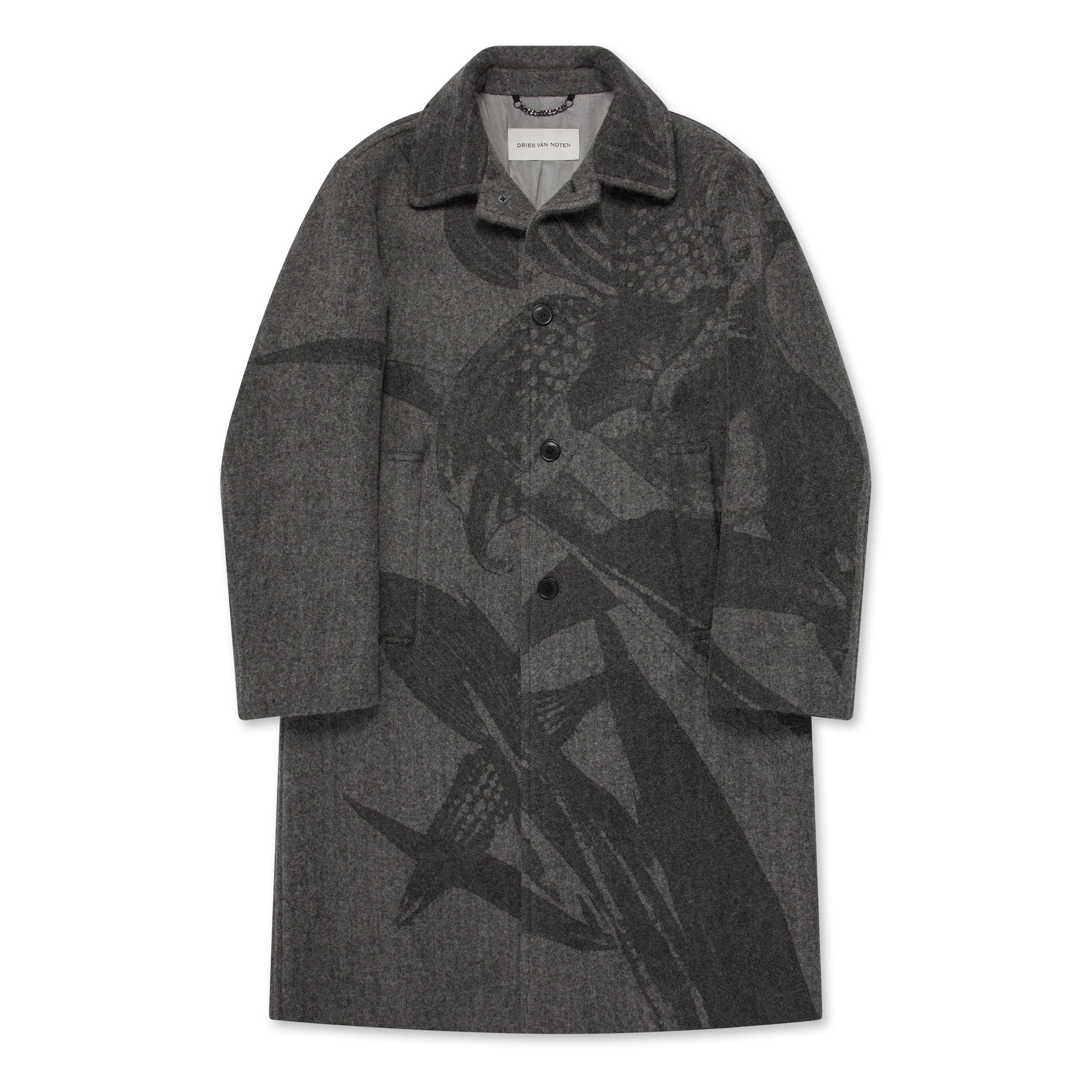Dries Van Noten - Men's Printed Coat - (Grey) | Dover Street