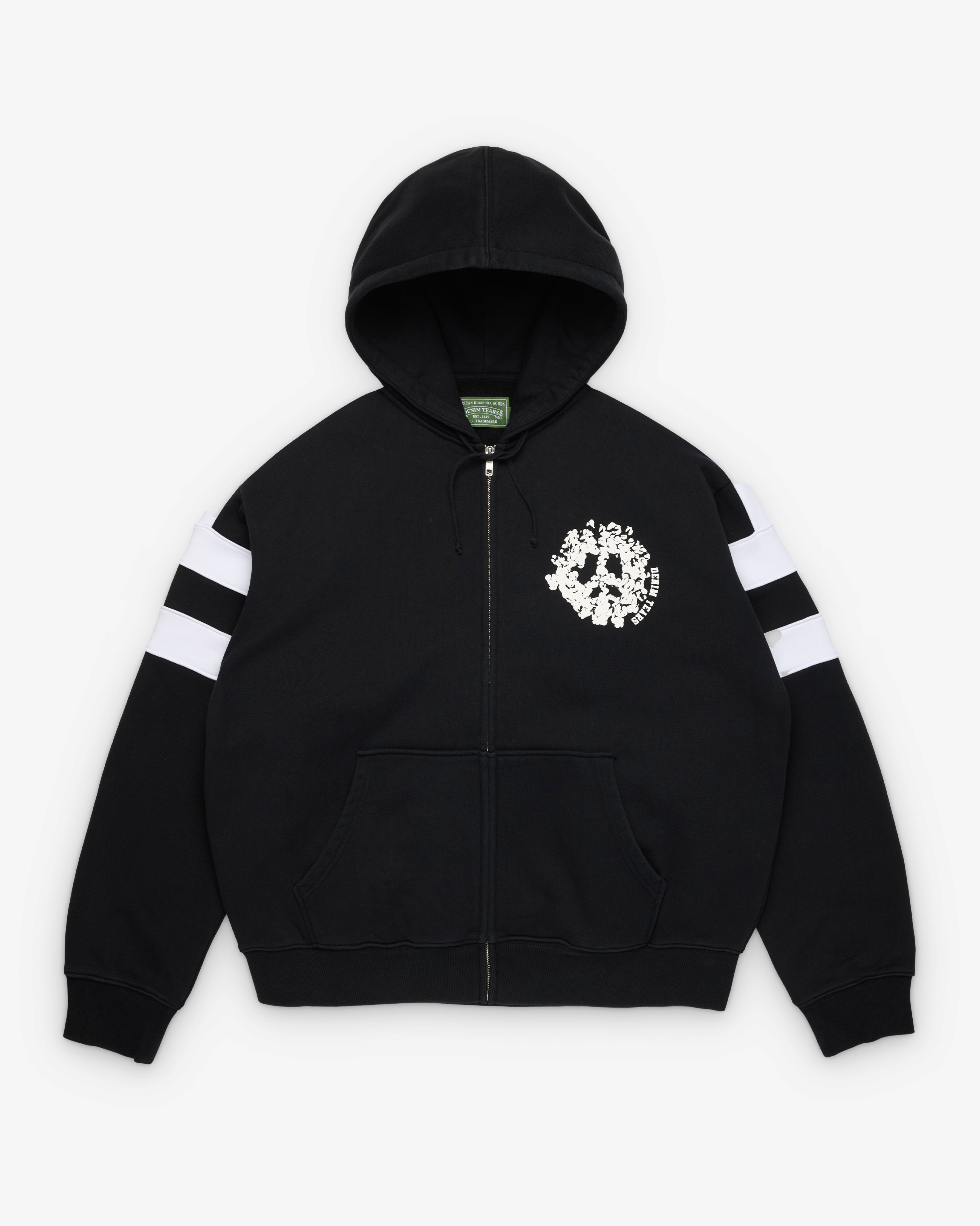 Denim Tears: Men's Denim U Paneled Zip Hoodie (Black) | Dover