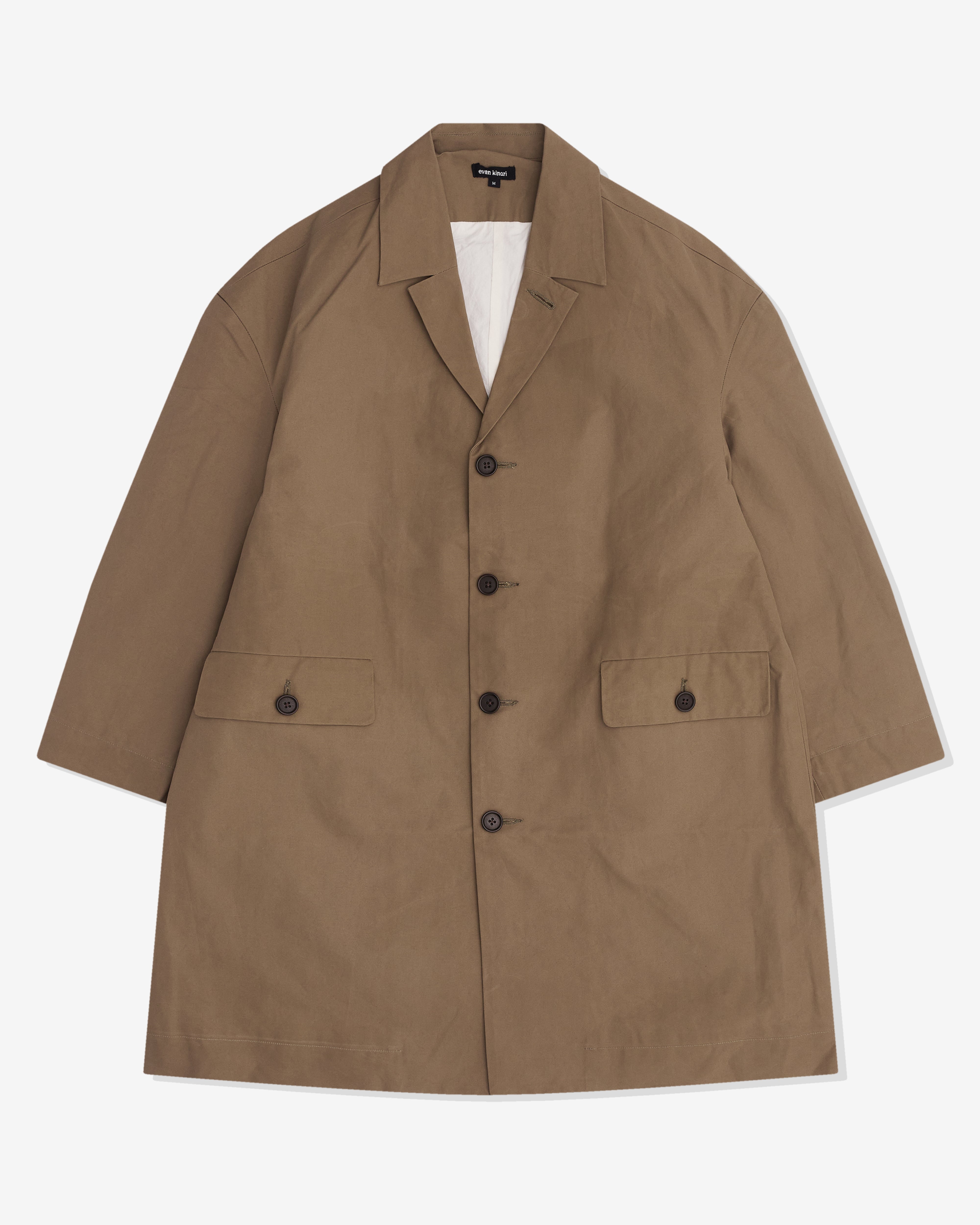 ジャケット・アウター EVAN KINORI 25SS Big Coat Big Coat - Dry Waxed Cotton, Dark Khaki – evan kinori
