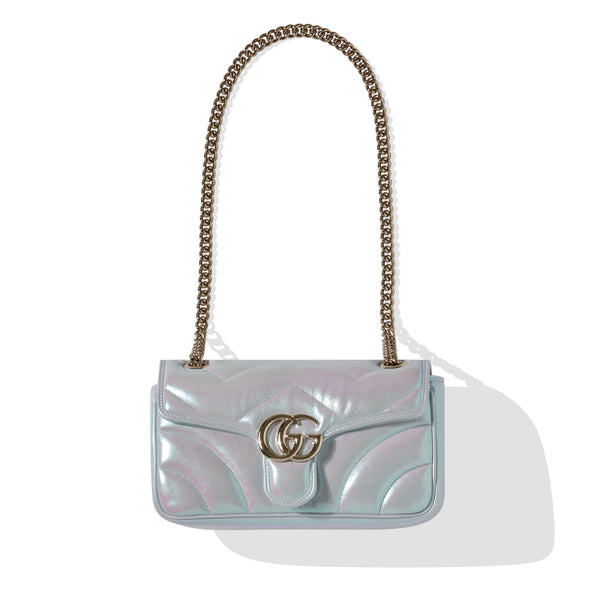 Gucci - Women's GG Marmont Small Shoulder Bag - (Blue Iridescent)