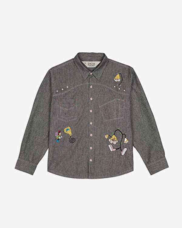 Brain Dead - Men's Garden Party Chambray Button Up Shirt - (Gray)