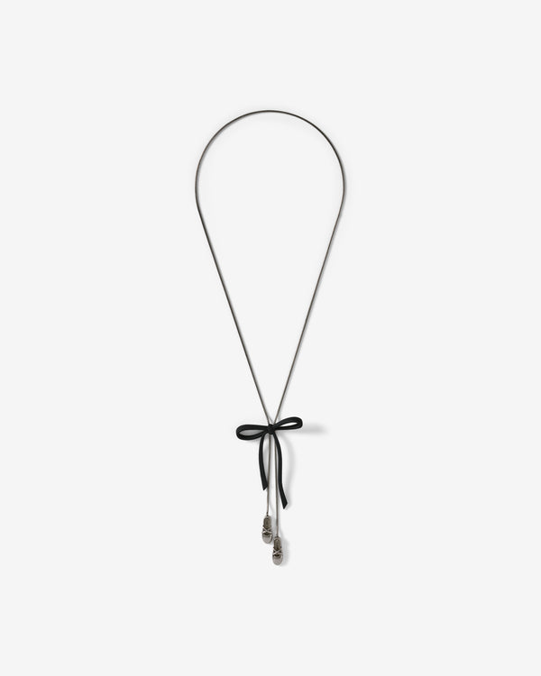 Heaven by Marc Jacobs - Sandy Liang Women's Bow Bolo Necklace - (Black/Aged Silver)
