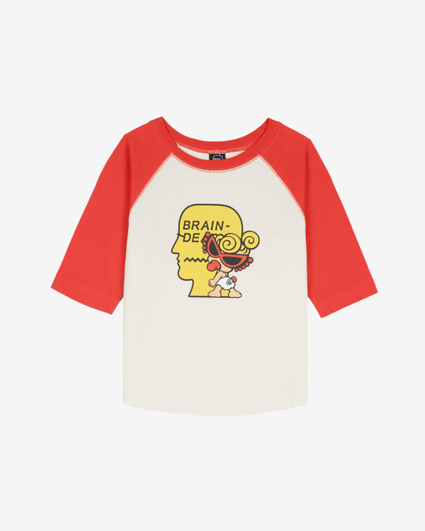 Brain Dead - Kid's Hysteric Mini Raglan Baseball Shirt - (White/Red)