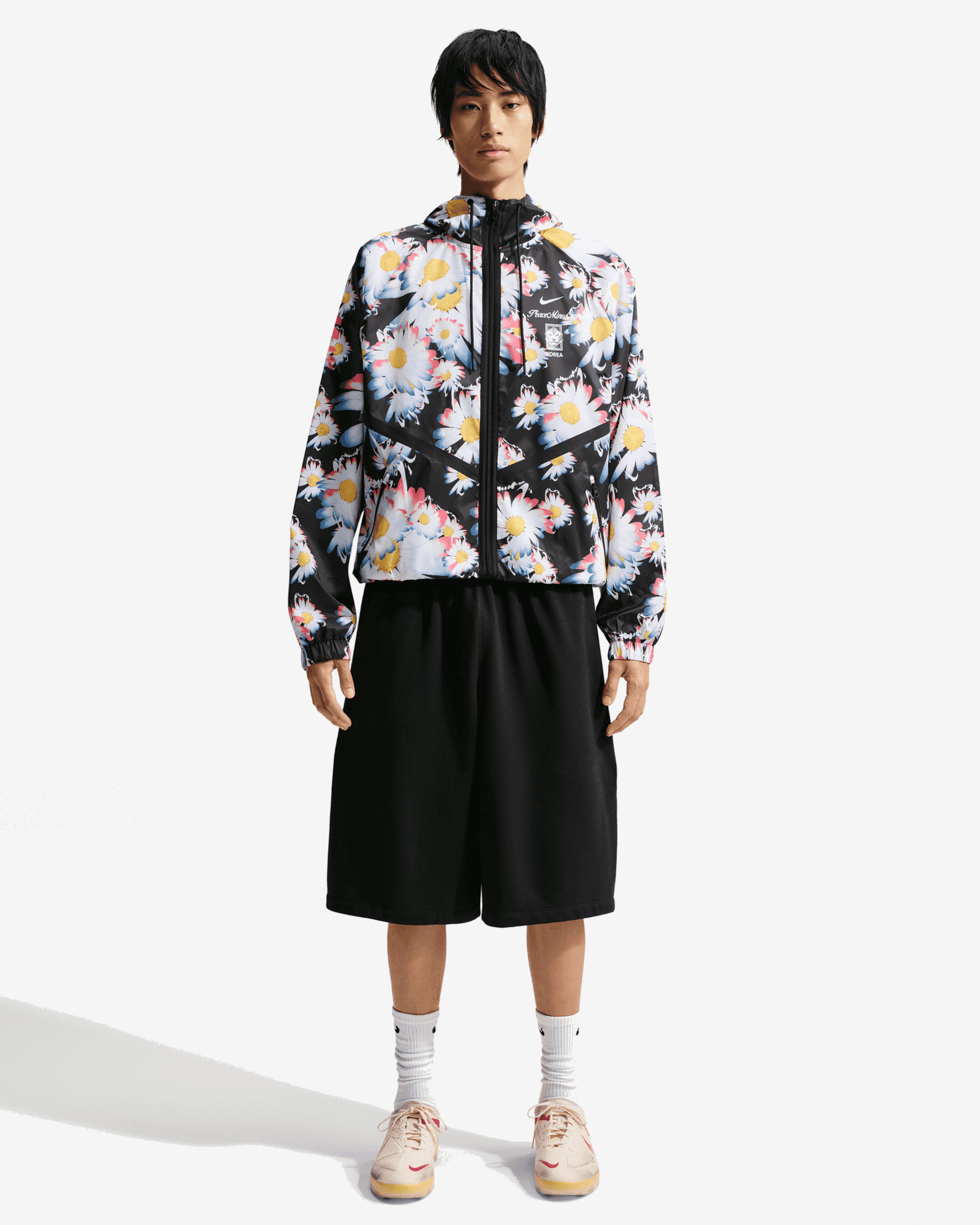 Nike: PEACEMINUSONE Korea Anthem Jacket (Black/White) | Dover