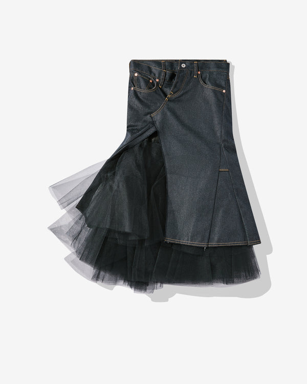 Junya Watanabe - Women's Asymmetric Levis Tulle Skirt - (Black/Indigo)