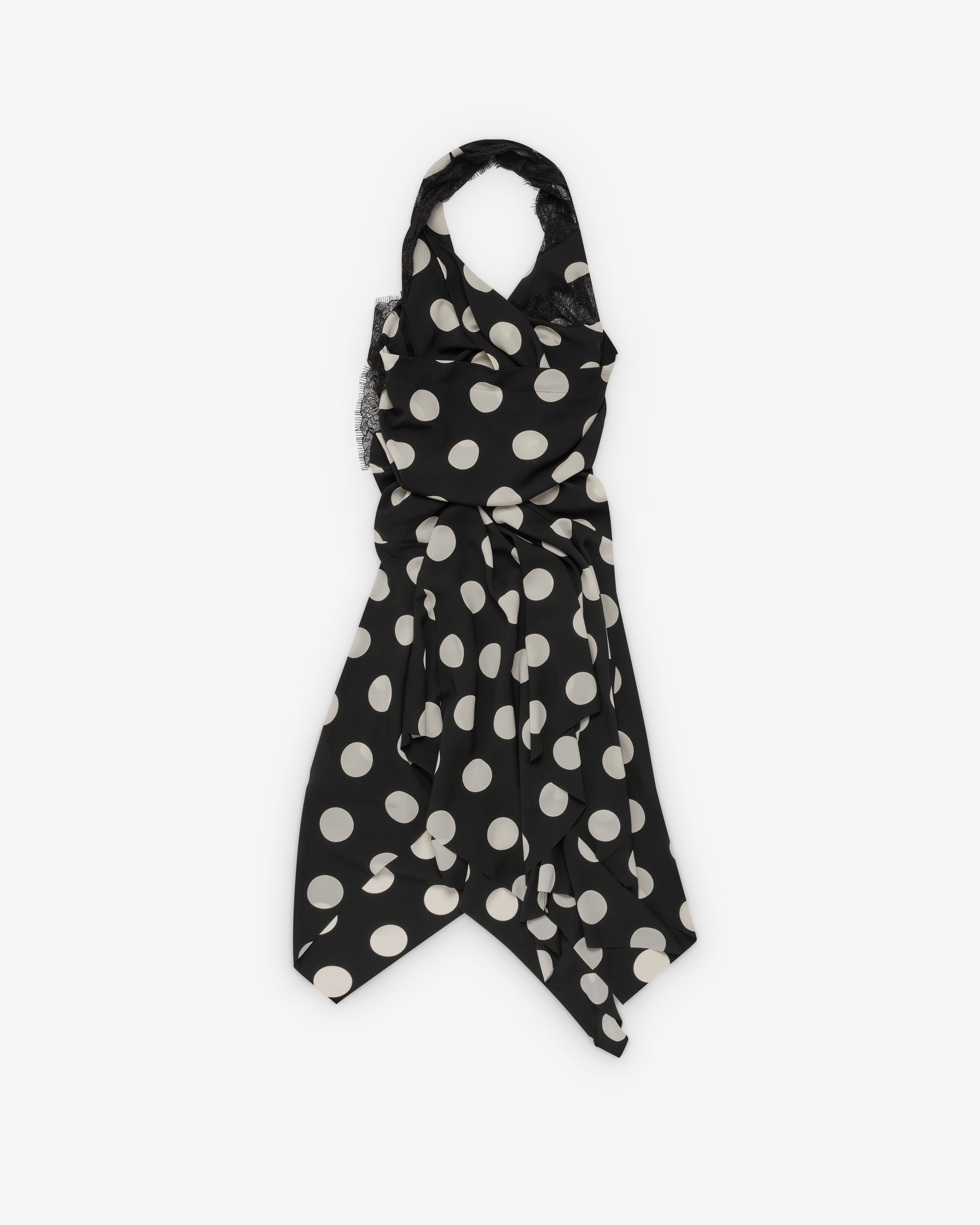 Junya Watanabe: Women's Halter Neck Polka Dot Dress (Black/White