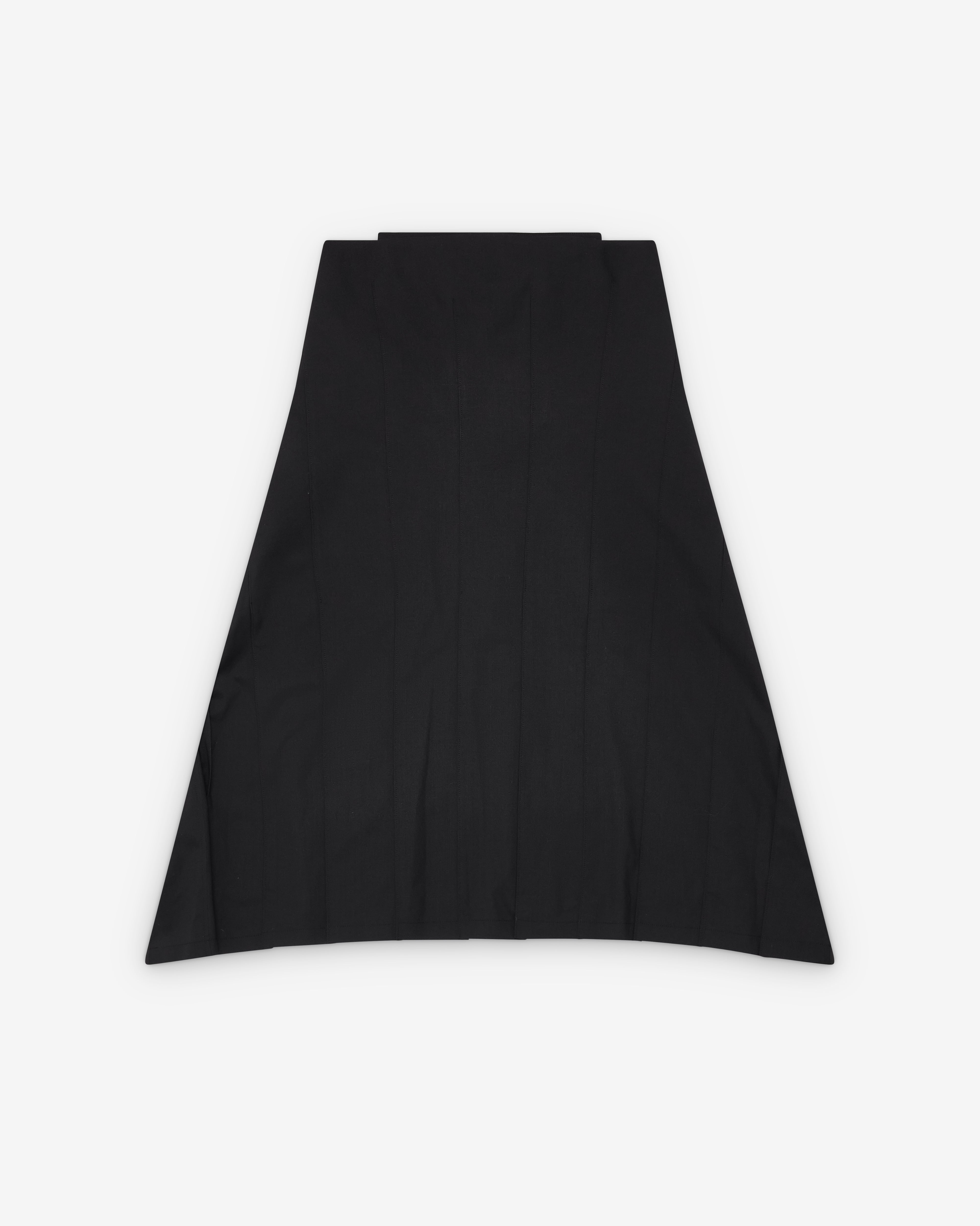 Junya Watanabe: Women's Pleated Skirt (Black) | Dover Street