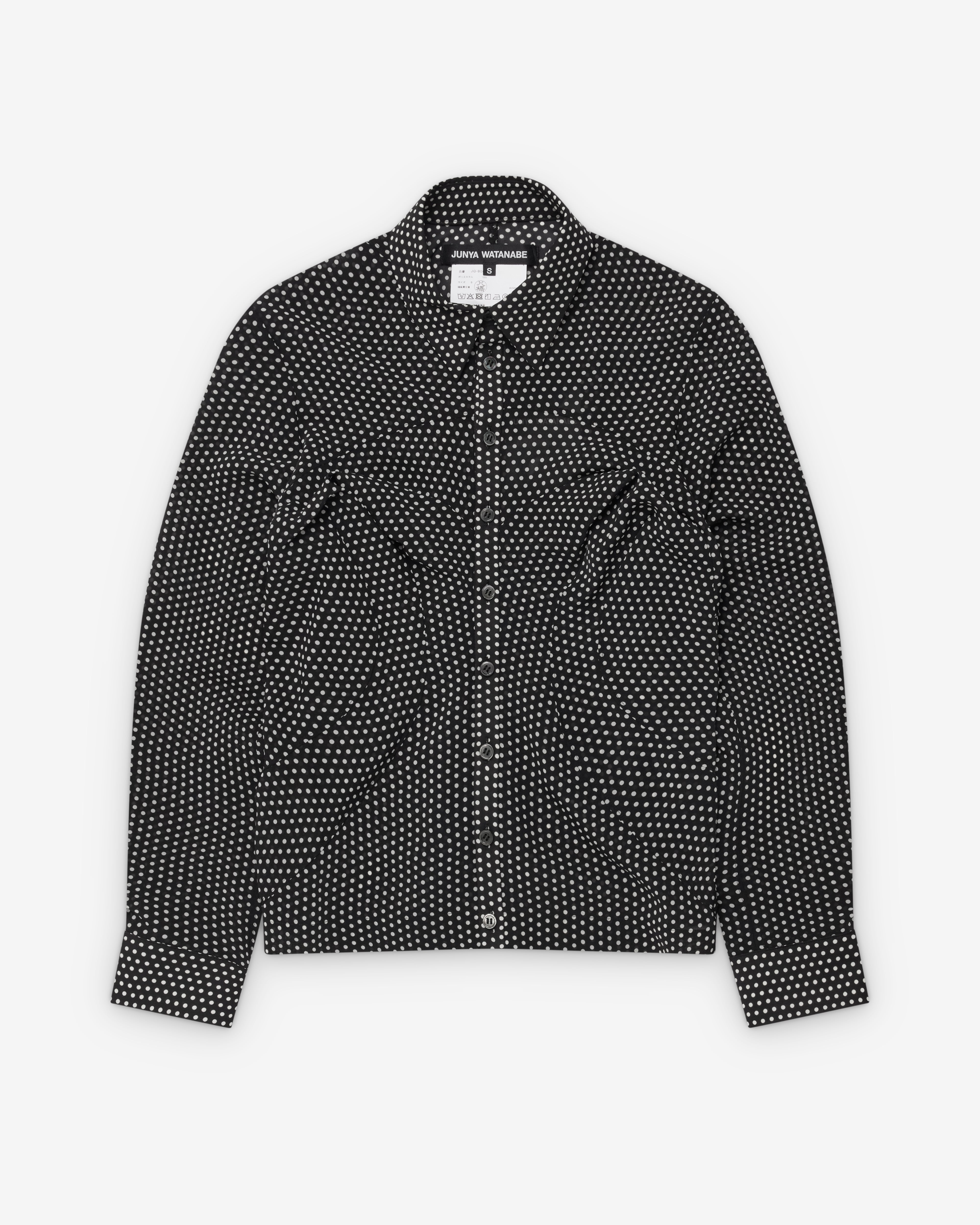 Junya Watanabe: Women's Polka Dot Sheer Shirt (Black/White