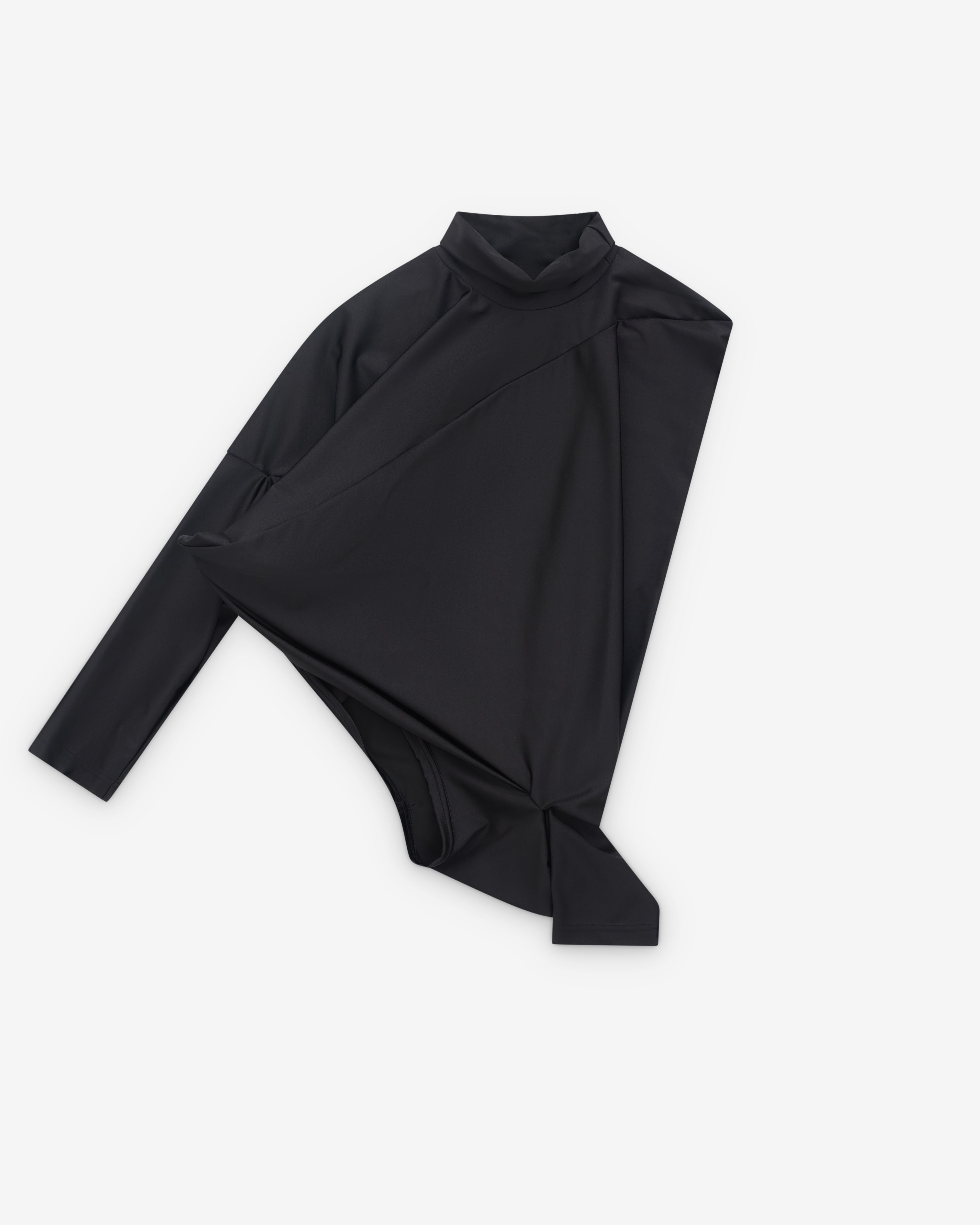 Junya Watanabe: Women's Asymmetric Long Sleeve T-Shirt (Black