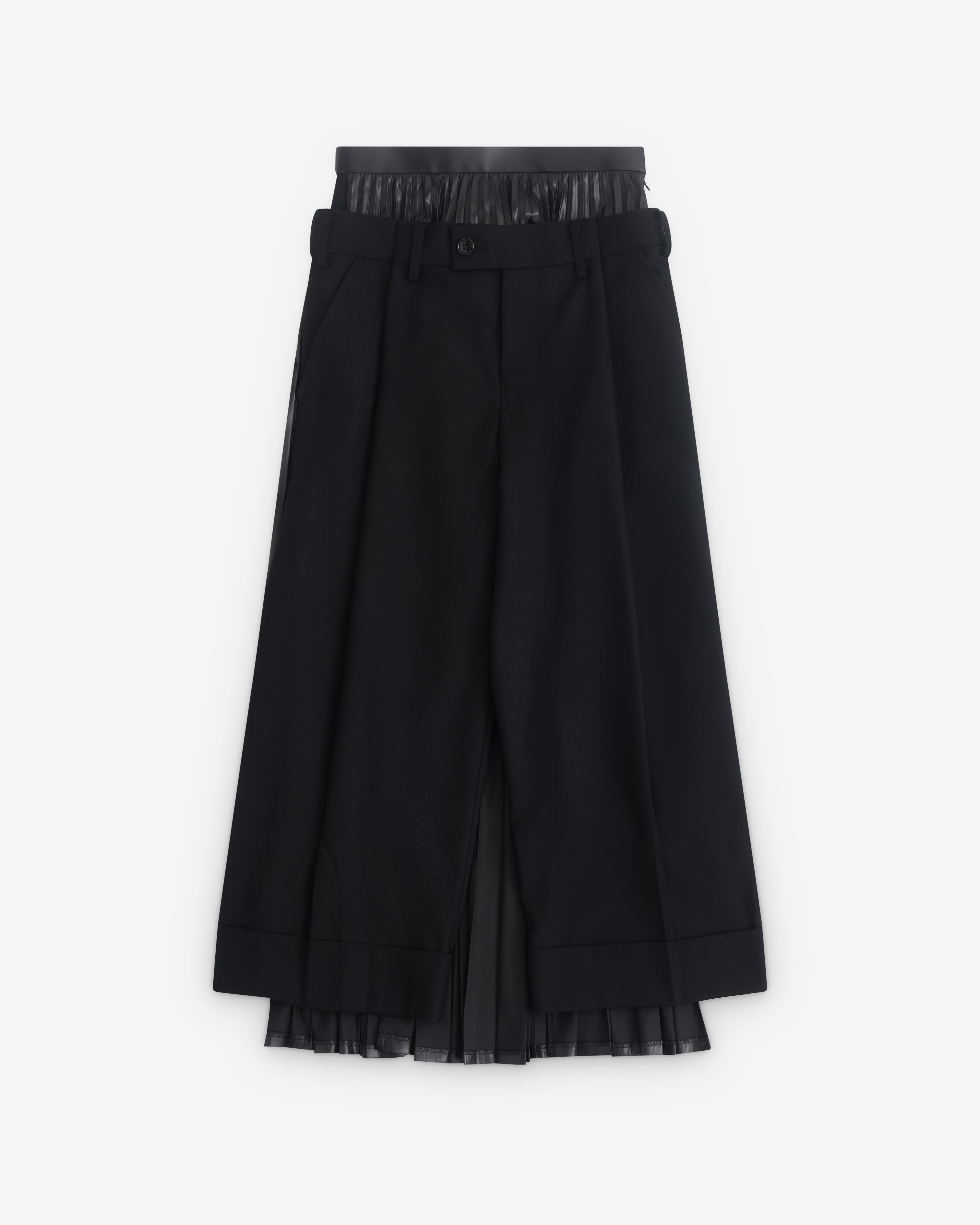 Junya Watanabe: Women's Trousers With Pleated Skirt (Black) | DSML