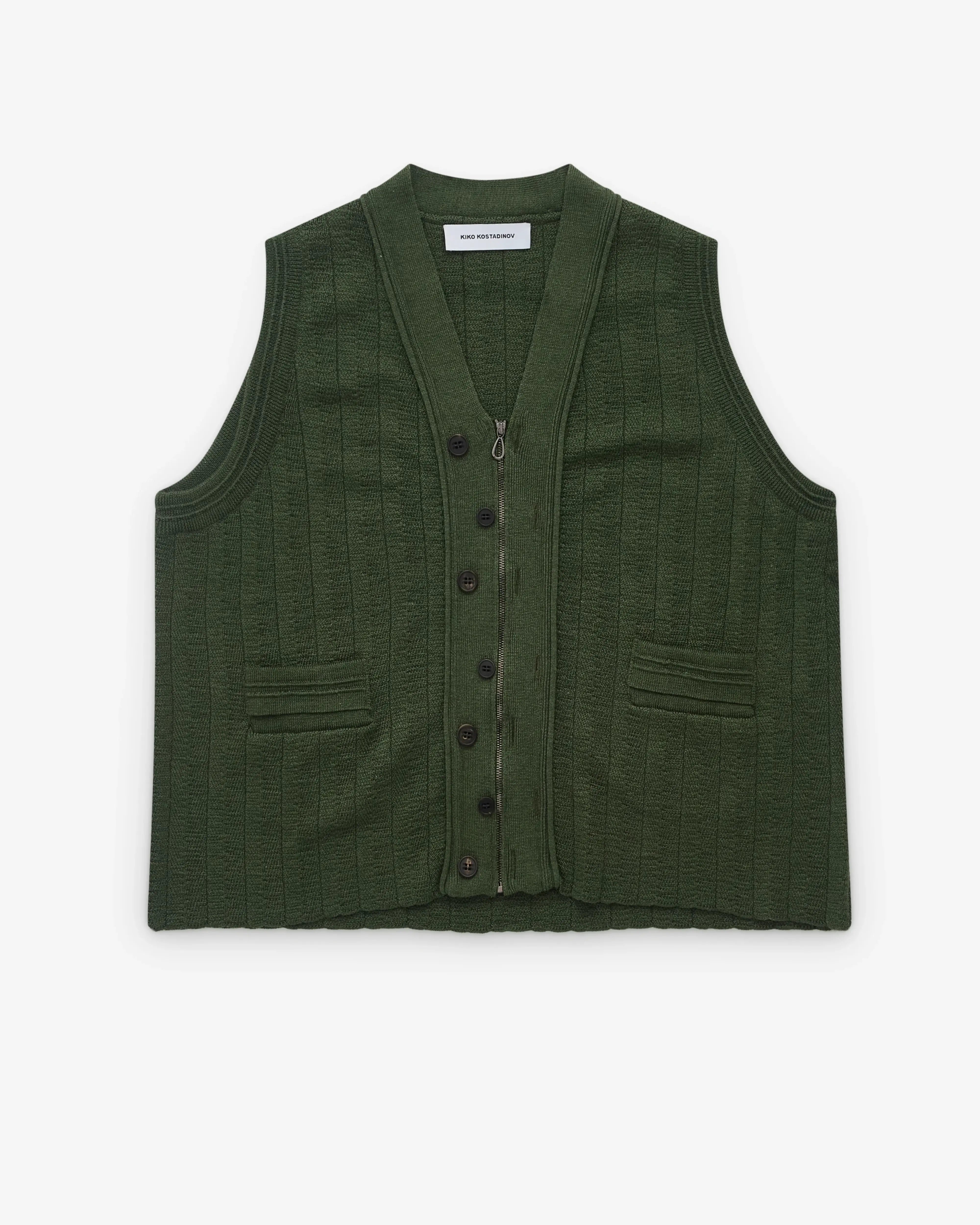 Kiko Kostadinov: Men's Fitz Knit Vest (Juniper) | DSML E-SHOP