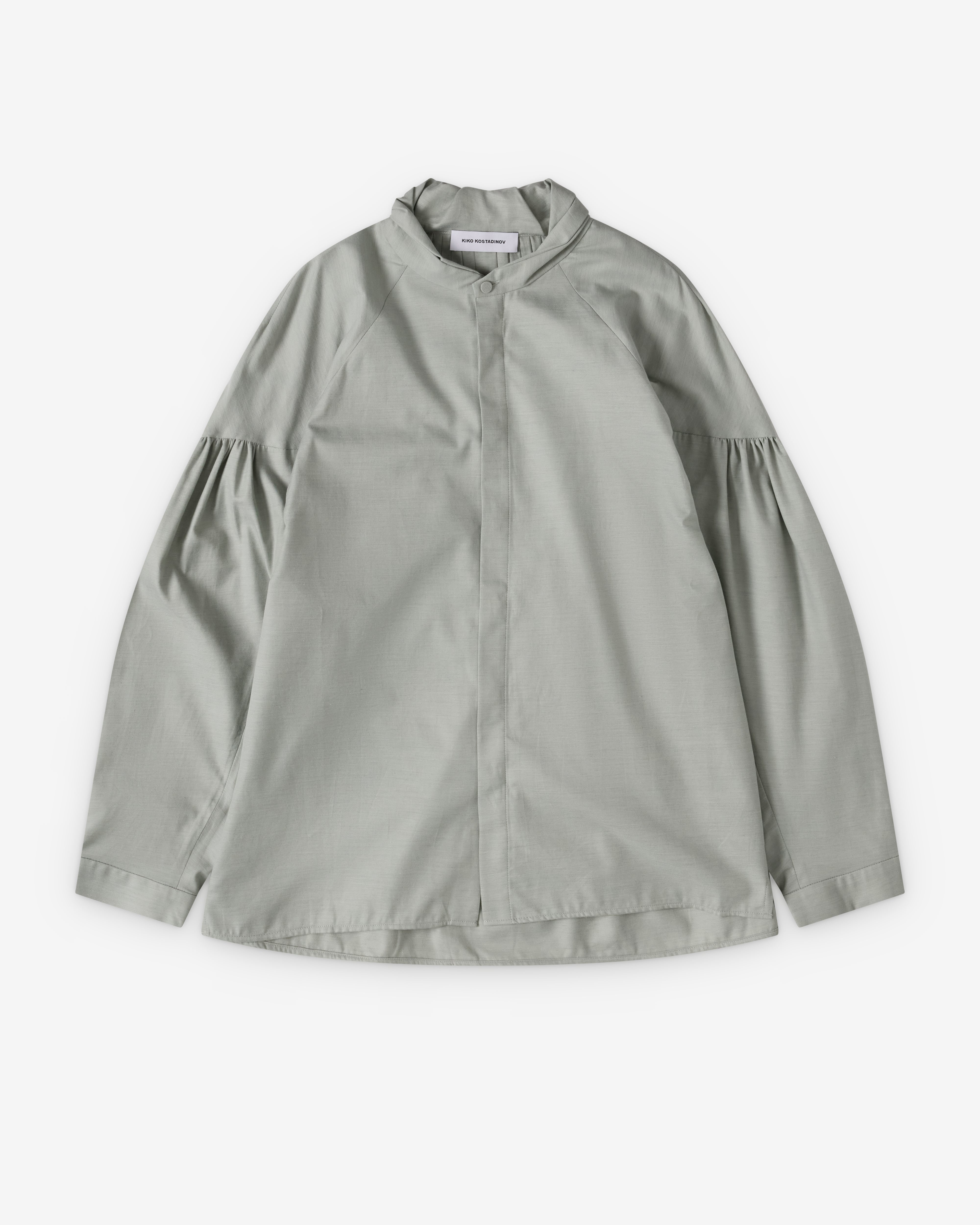 Kiko Kostadinov: Men's Evers Pleated Shirt (Soft Grey) | Dover
