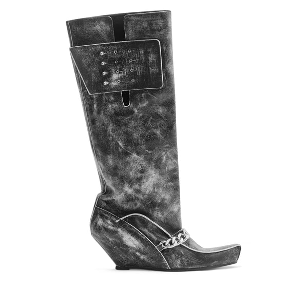 KNWLS - Women's Wide Heeled Boots - (Motoblack)