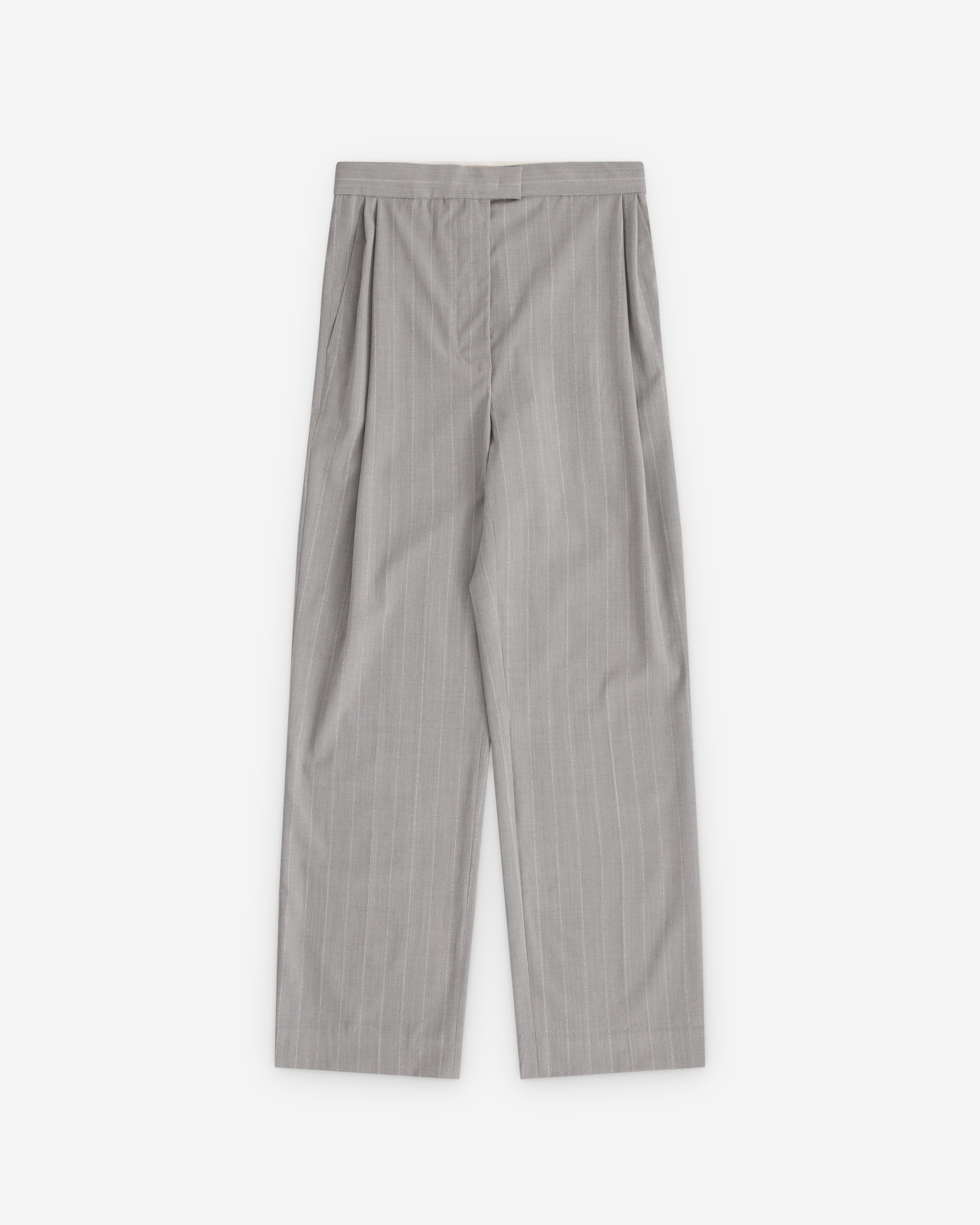 Litkovska: Women's Pinstripe Wide Leg Pants (Grey) | DSML E-SHOP