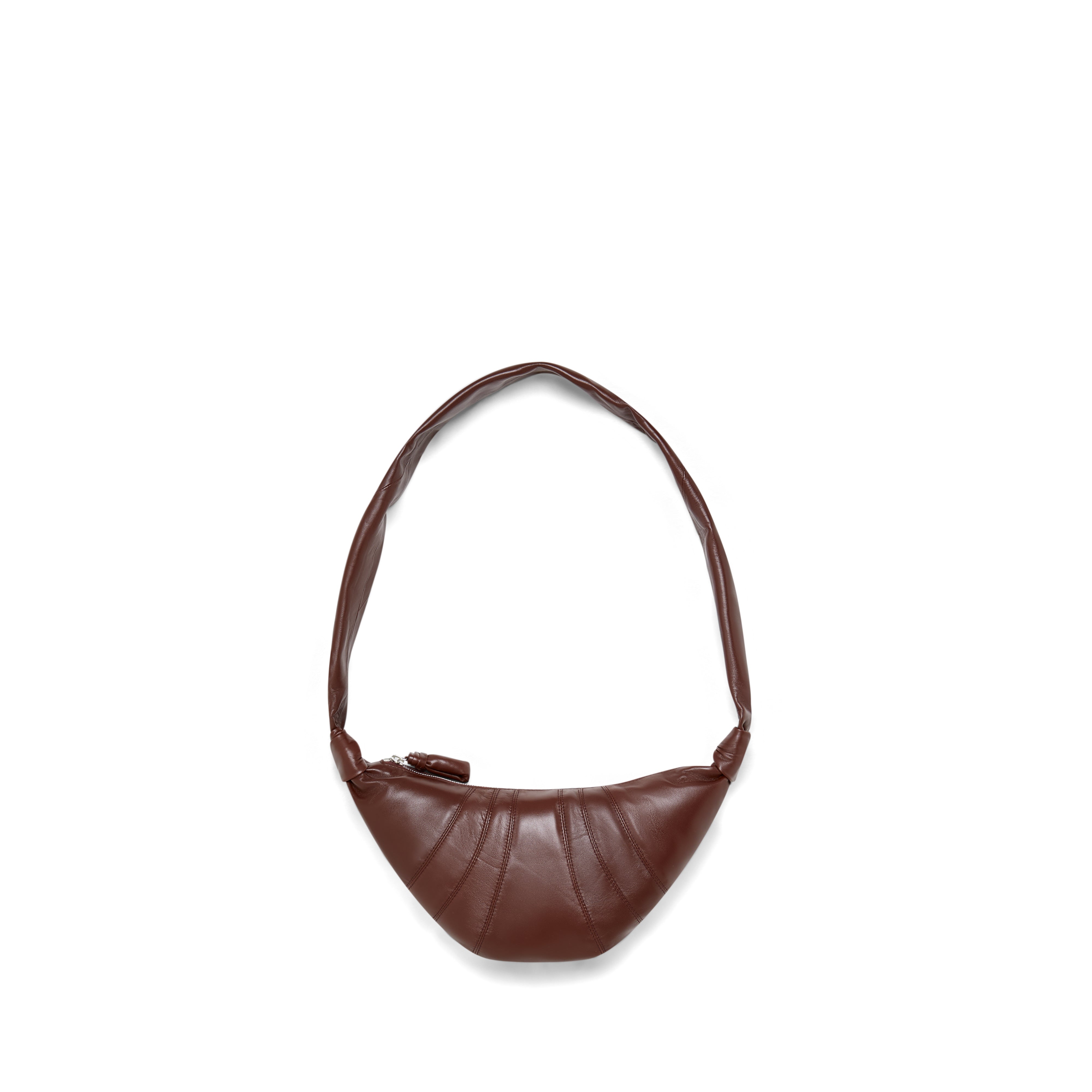 Croissant Small Leather Shoulder Bag in Brown - Lemaire