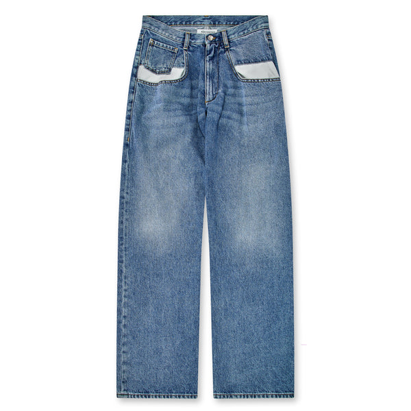 Maison Margiela - Women’s Straight Jeans With Contrasted Pockets - (Blue)
