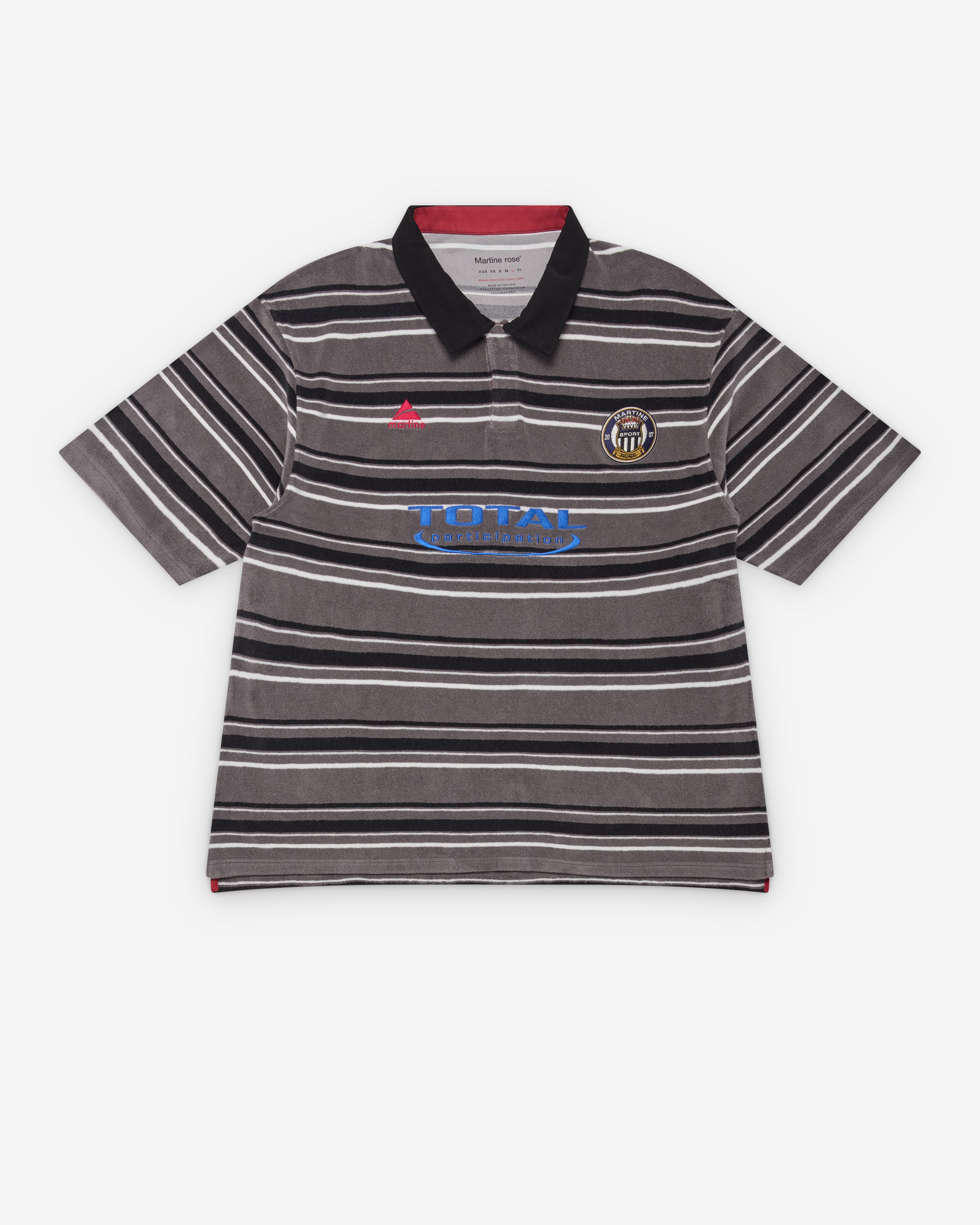Martine Rose: Men's Oversized S/S Polo (Grey/Black) | Dover Street