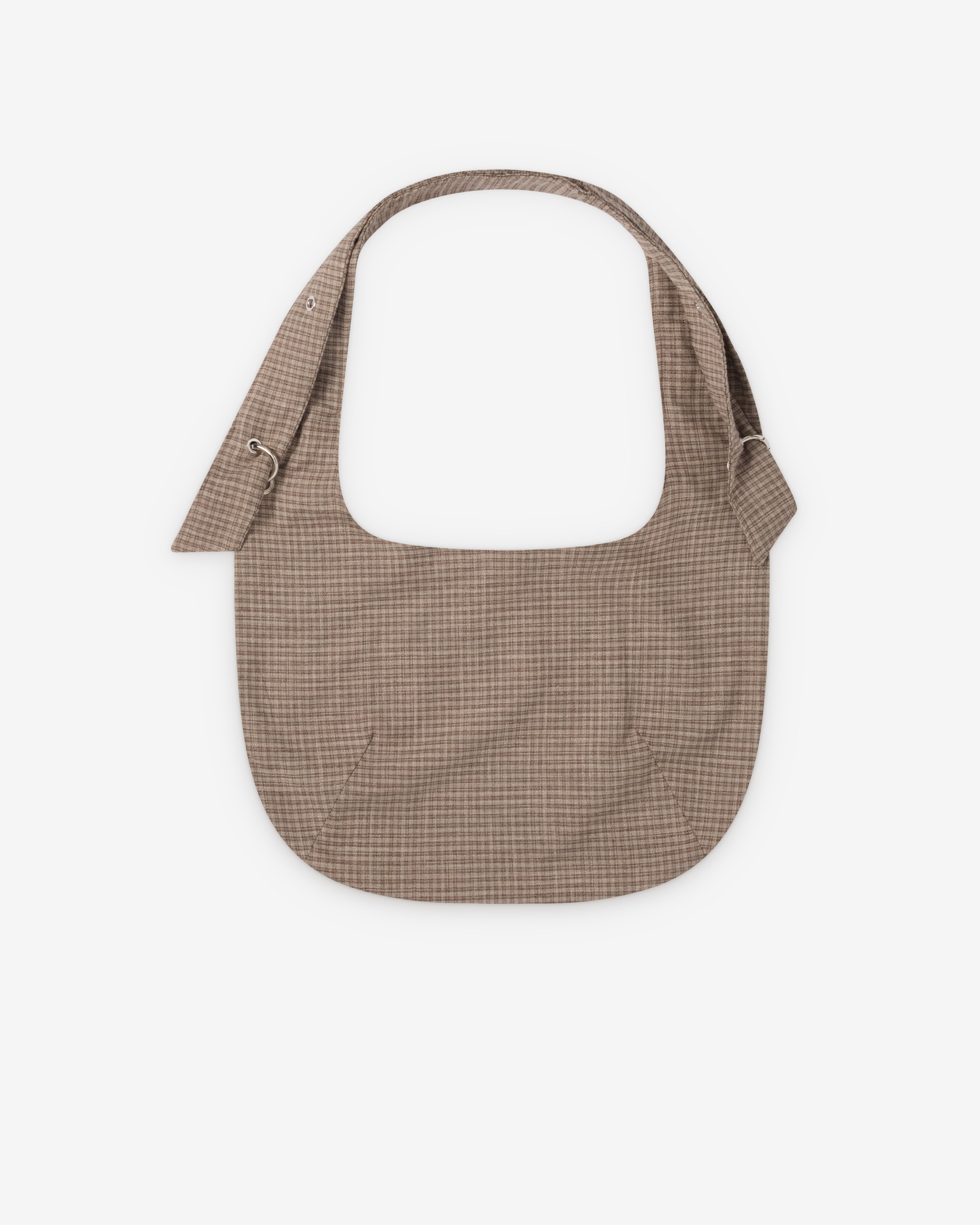 Mfpen: Men's Eyelet Shoulder Bag (Worn Taupe Check) | Dover Street
