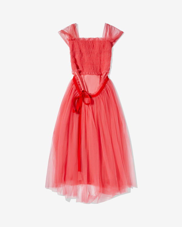 Molly Goddard - Women's Soft Tulle Smocked Midi Dress - (Pink)