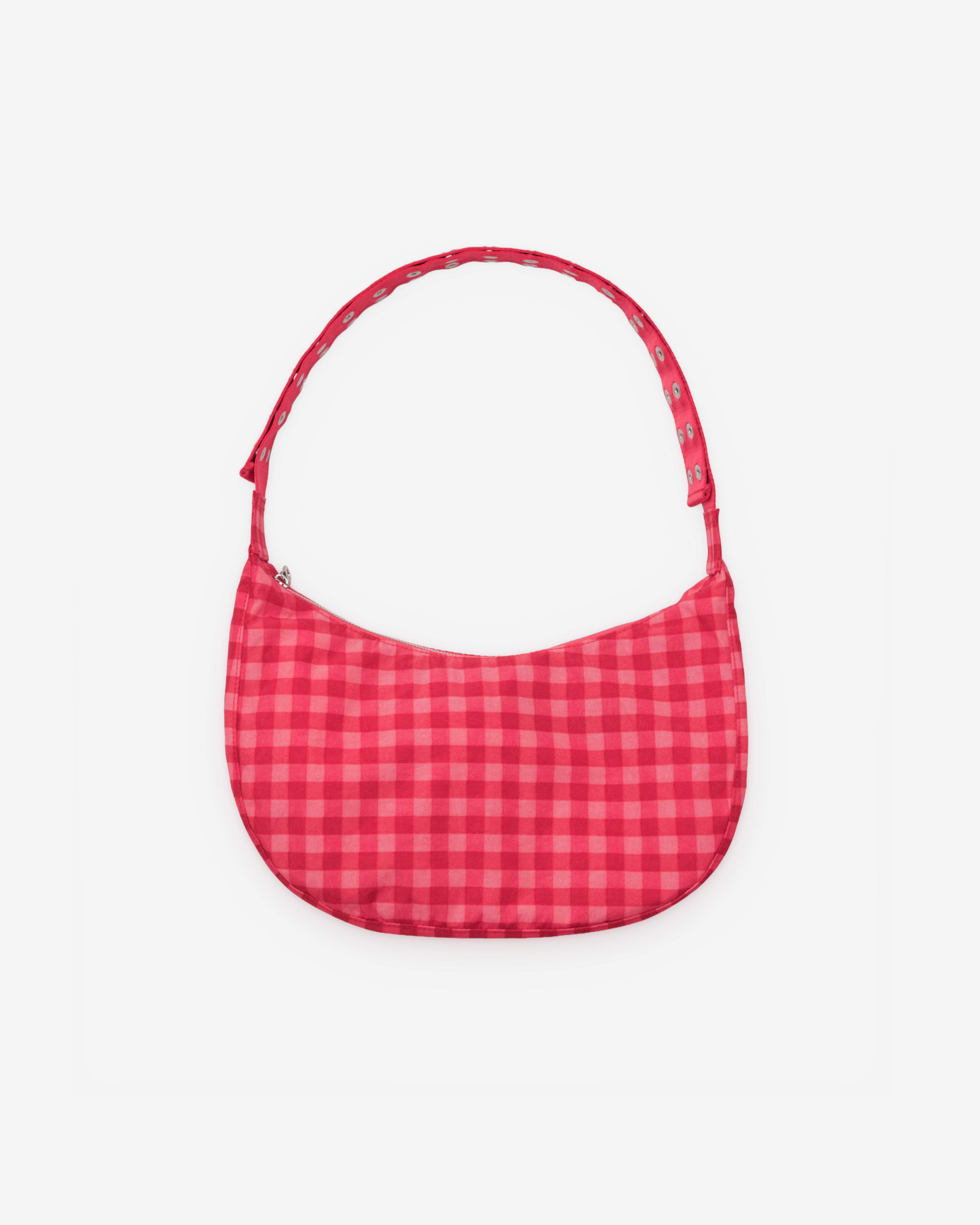Molly Goddard: Baggu Popper Strap Medium Crescent Bag (Ruby