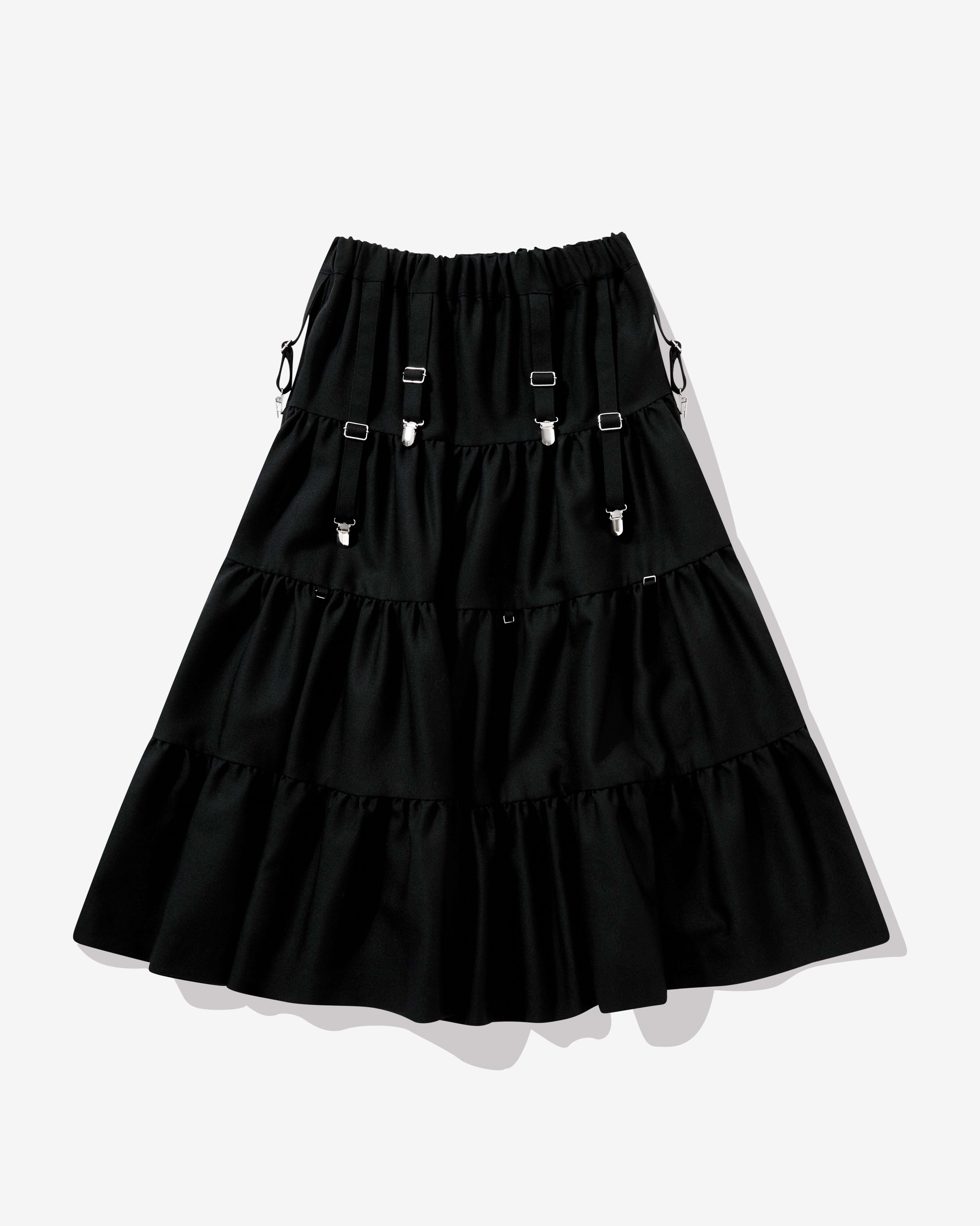 Noir Kei Ninomiya - Women's Tiered Wool Gaberdine Skirt - (Black