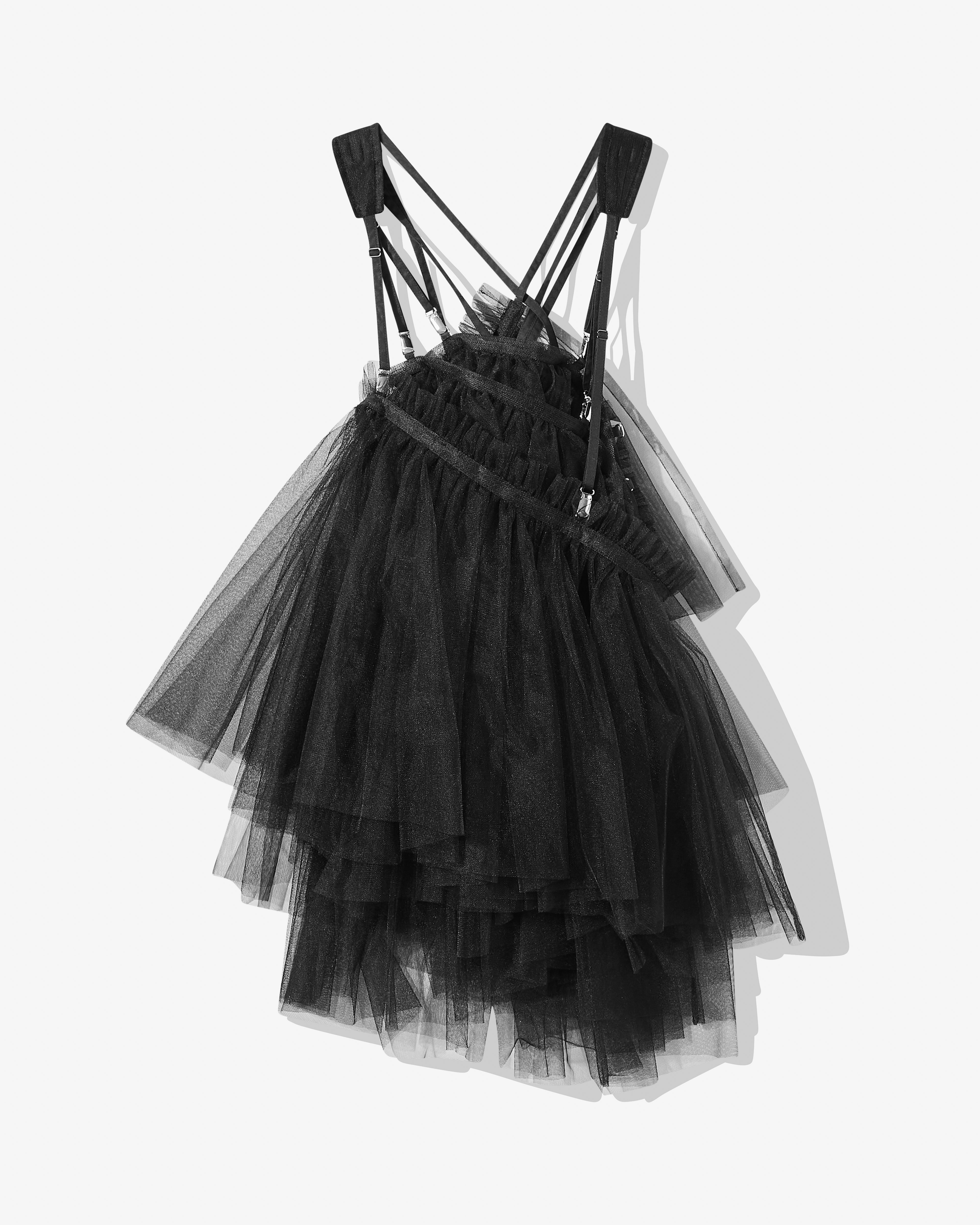 Noir Kei Ninomiya: Women's Nylon Tulle Skirt Pinafore (Black