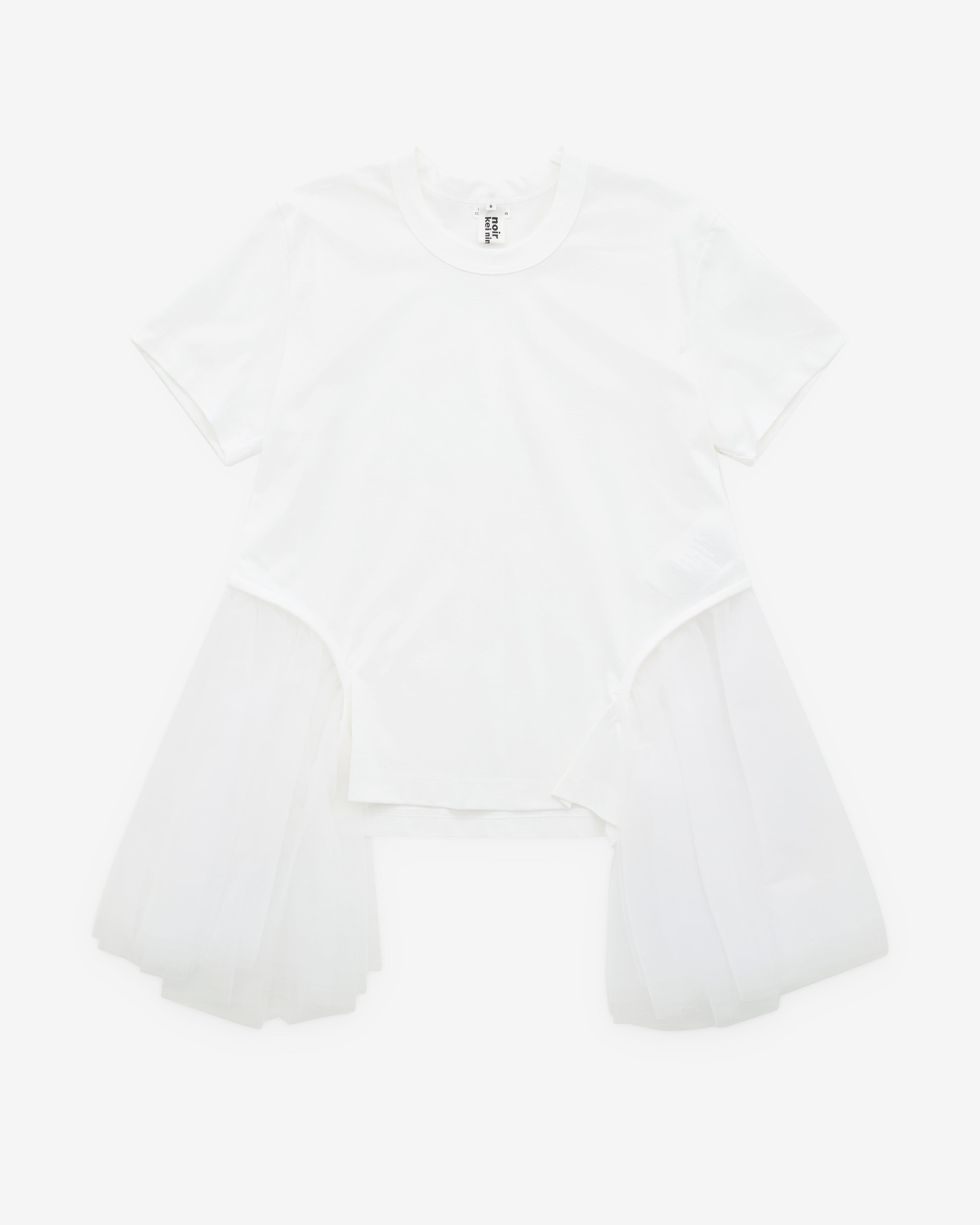 Noir Kei Ninomiya: Women's Tulle T-Shirt (White) | DSML E-SHOP
