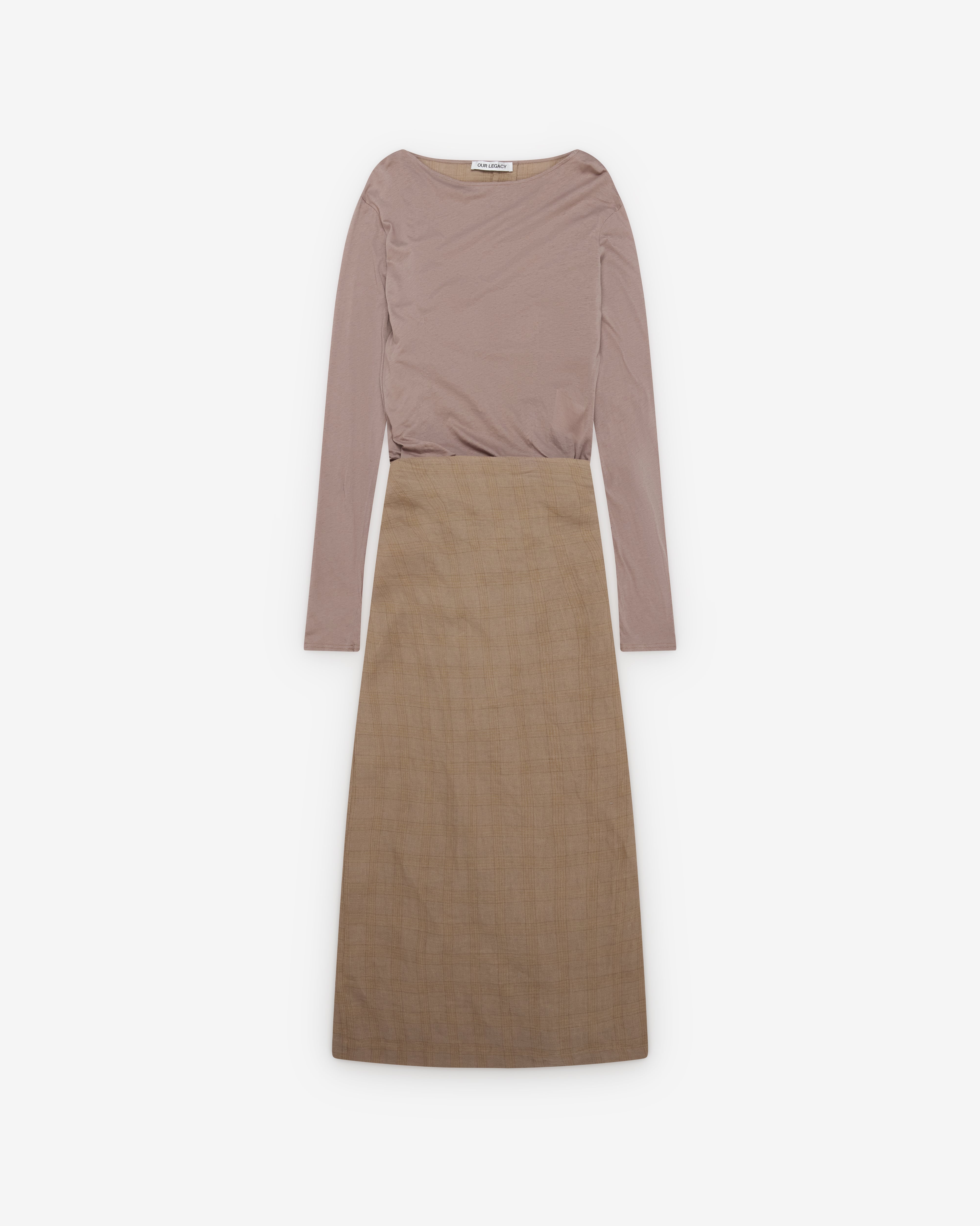 Our Legacy: Women's Twisted Dress (Vacay Check Gauze Linen