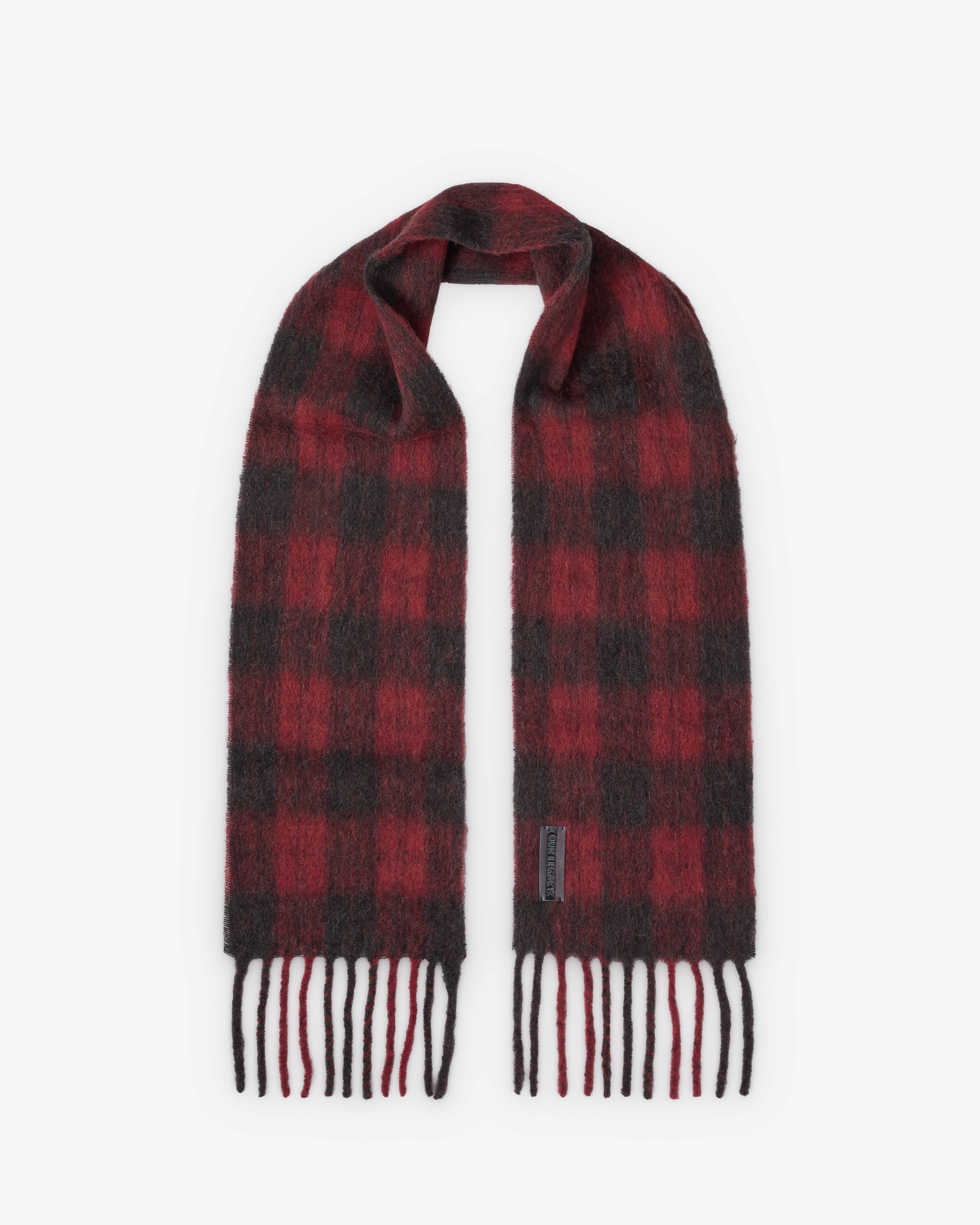 Our Legacy: Estate Scarf (Burnt Red Plaid Fuzzy Alpaca) | Dover