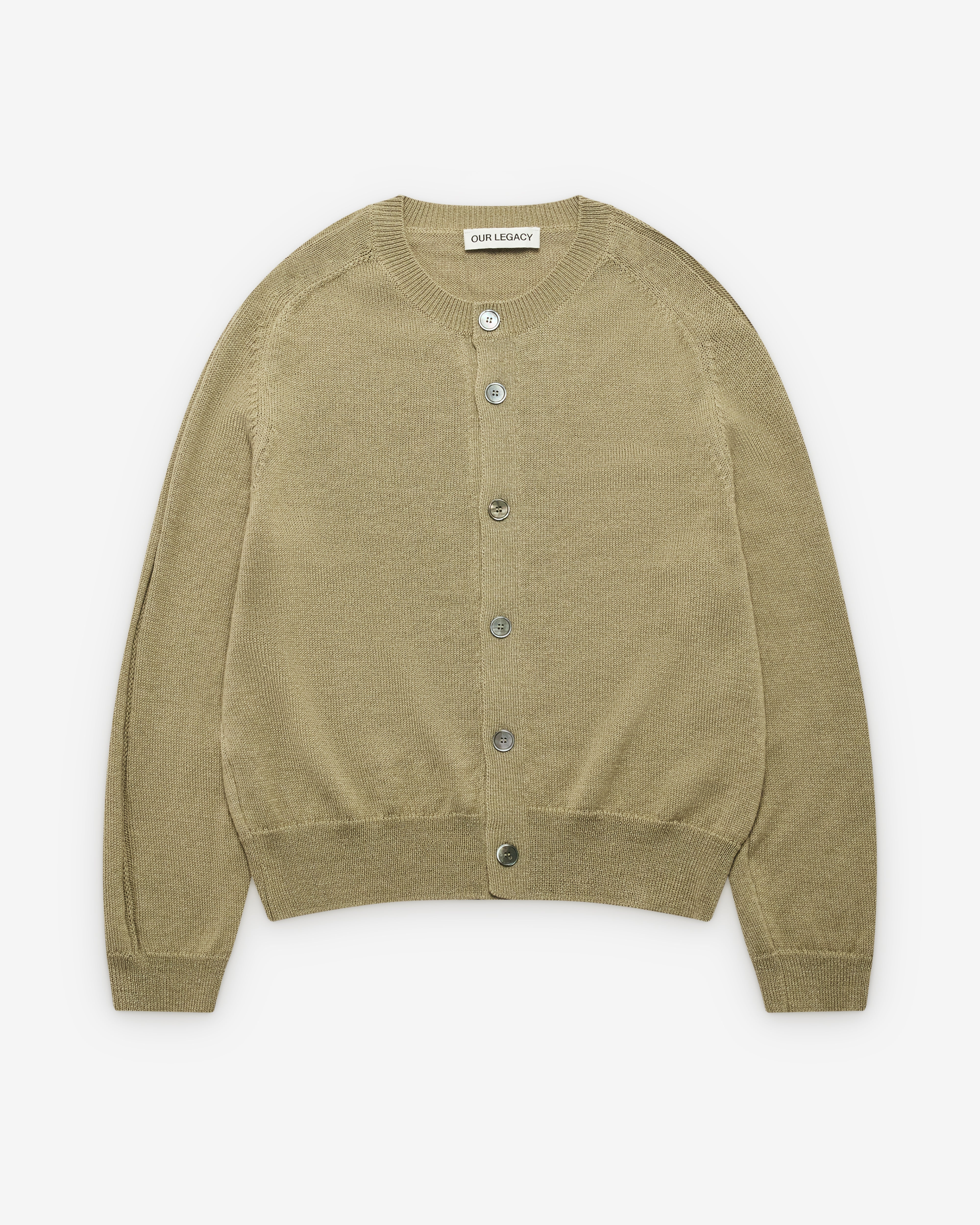 Our Legacy: Men's True Cardigan (Silver Sage Coarse Linen Wool