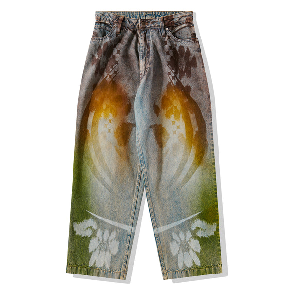 Paolina Russo - Women's Laser Etched Baggy Denim Trousers - (Brown Rainbow)