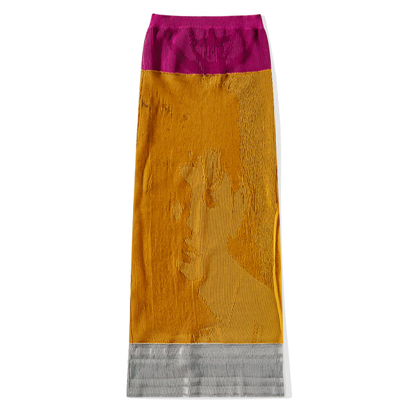 Paolina Russo - Women's Lenticular Knitted Maxi Skirt - (Carrot/Grape)
