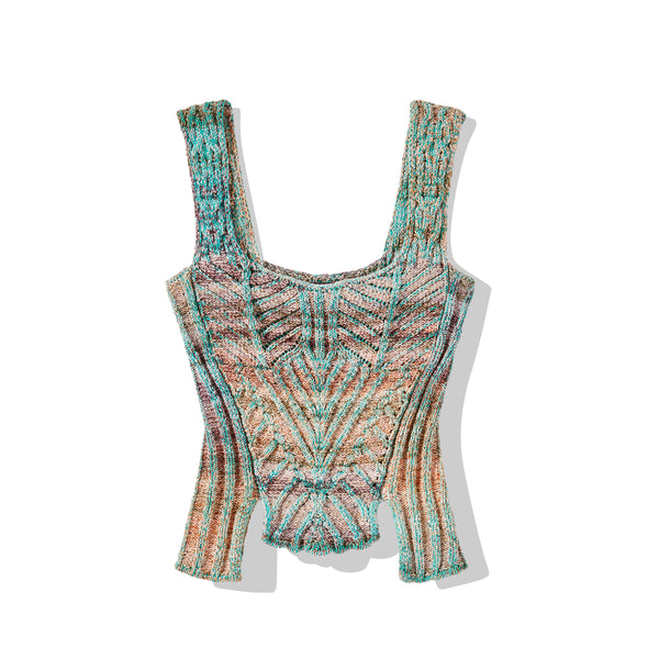 Paolina Russo - Women's Cable Knitted Vest Top - (Earth)