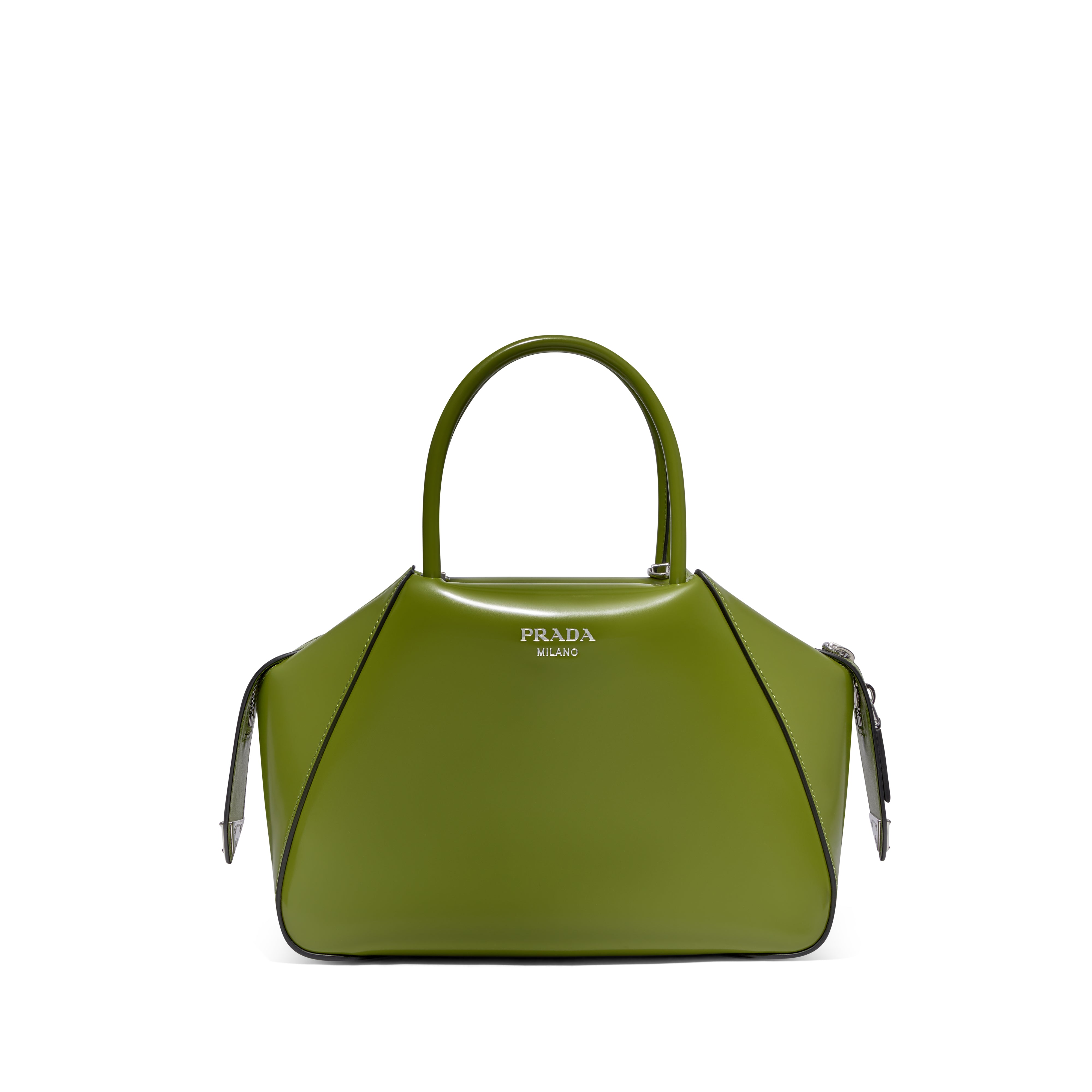 Shop PRADA Studded Chain Leather Elegant Style Logo Shoulder Bags by  winwinco