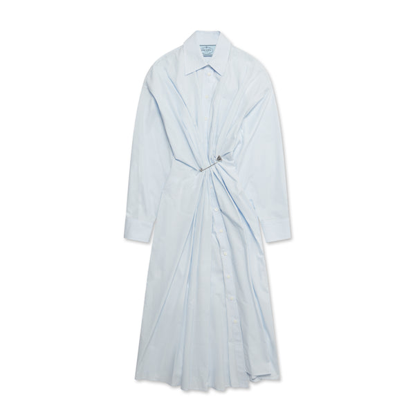 Prada - Women’s Dress With Pin - (Blue Stripe)
