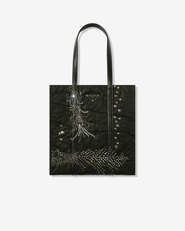 Prada - Women's Medium Re-Nylon Patchwork Bag With Embroidery - (Black)