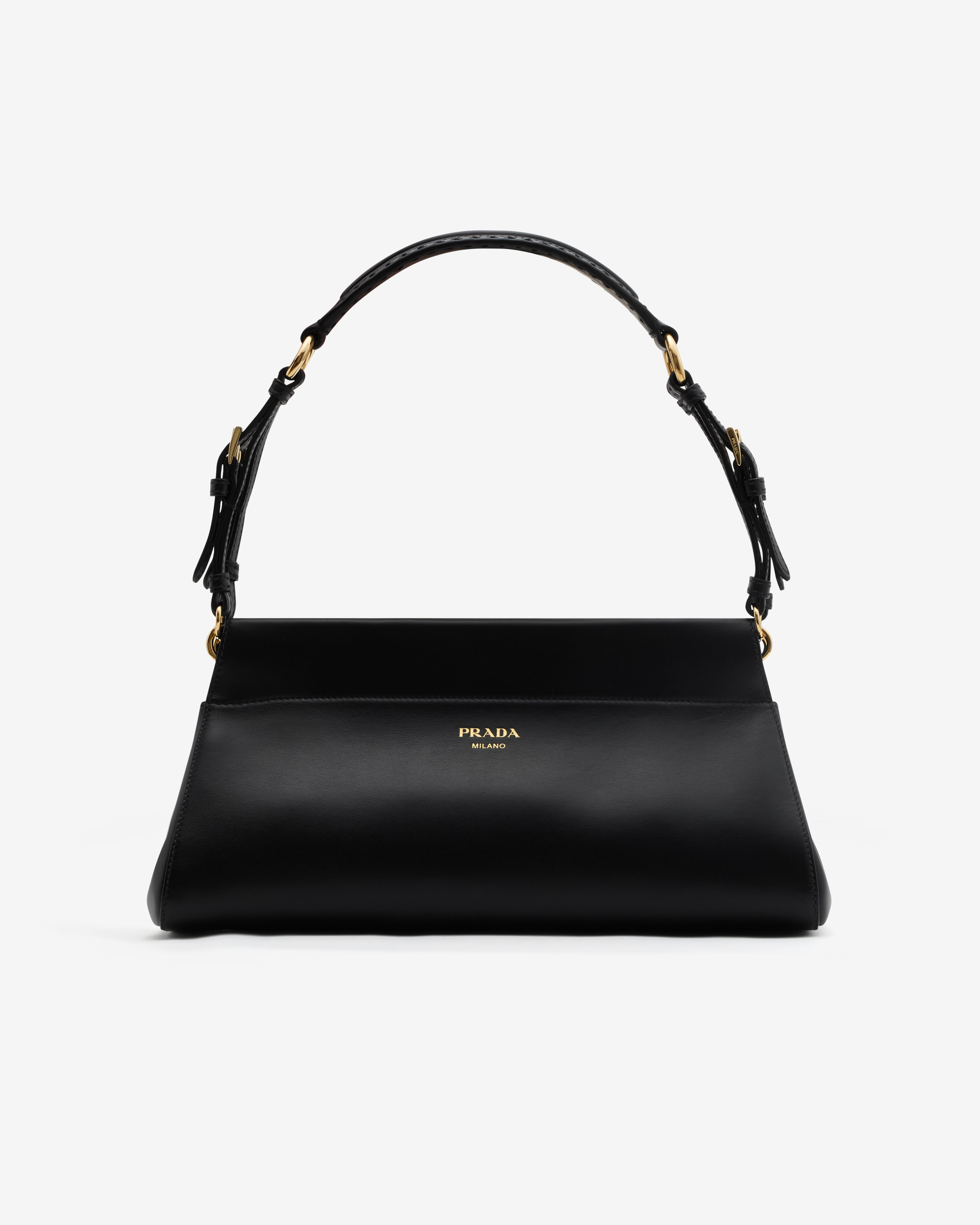 Prada: Women's Enchaîné Medium Leather Bag (Black) | Dover Street