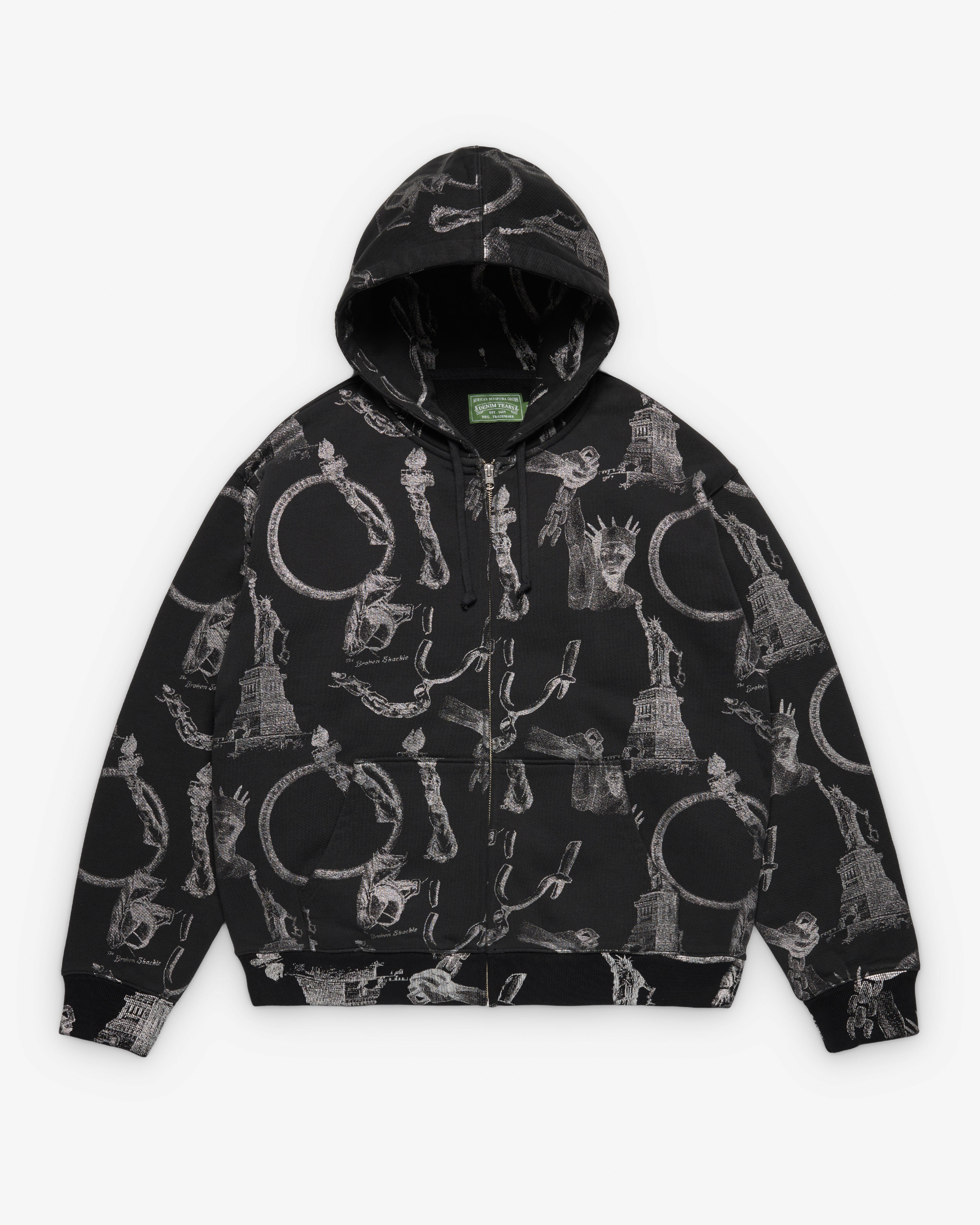 Denim Tears: Men's Plates Zip Hoodie (Black) | Dover Street Market