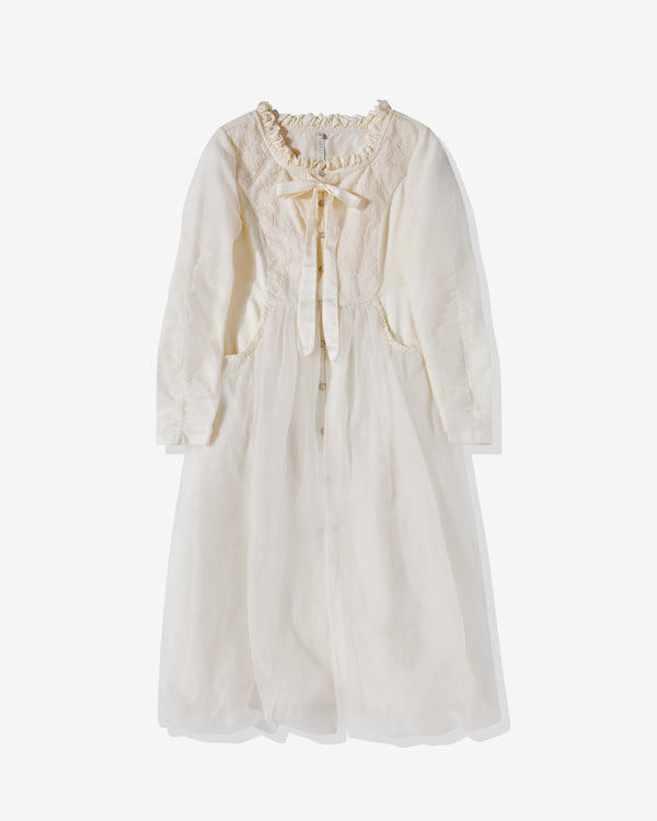 Renli Su - Women's Silk Trim Dress - (Off White)