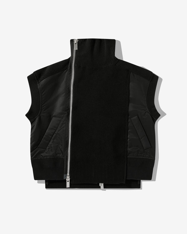 sacai - Women's Nylon Twill Knit Vest - (Black)