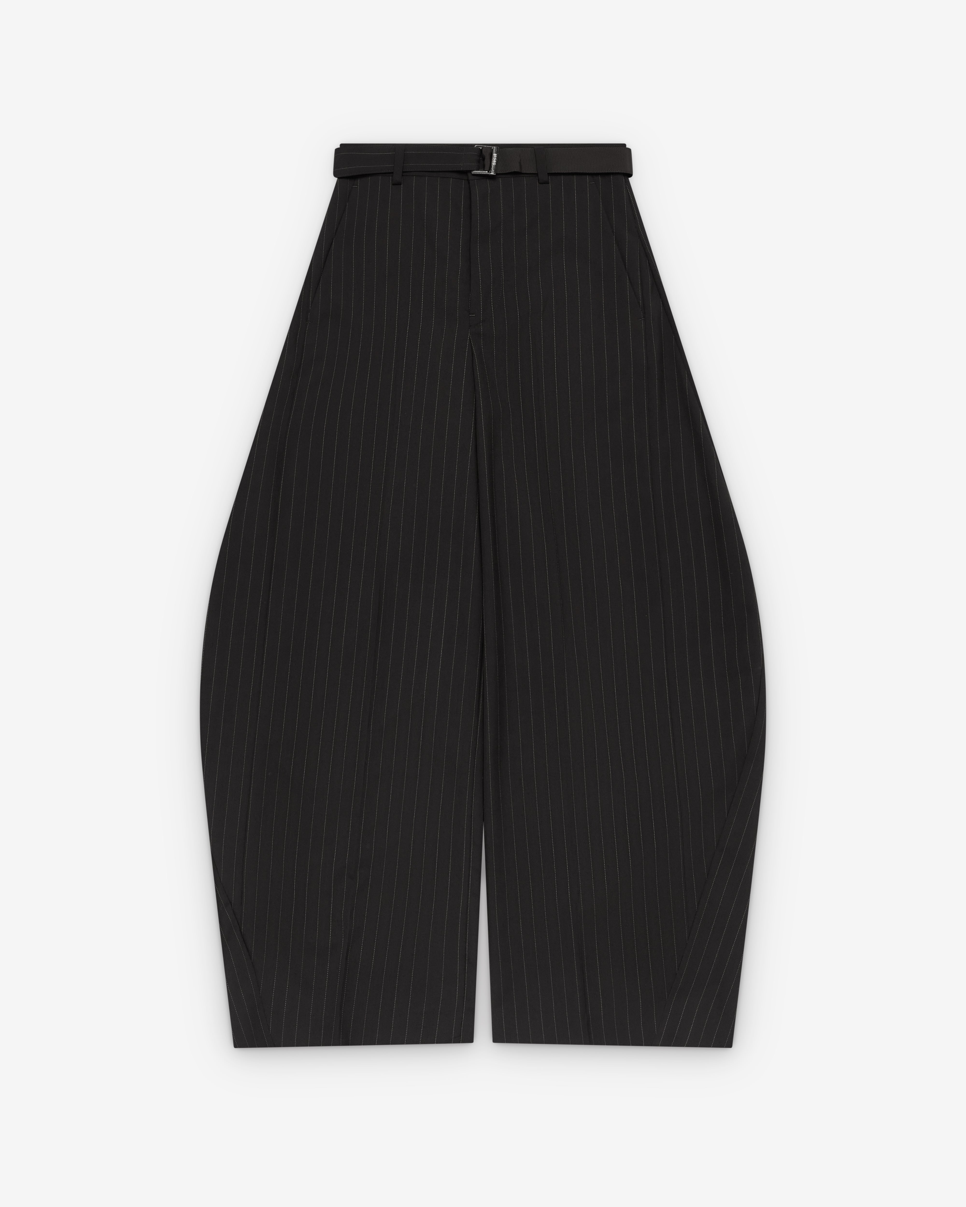 Sacai : Women's Chalk Stripe Pants (Brown) | DSML E-SHOP