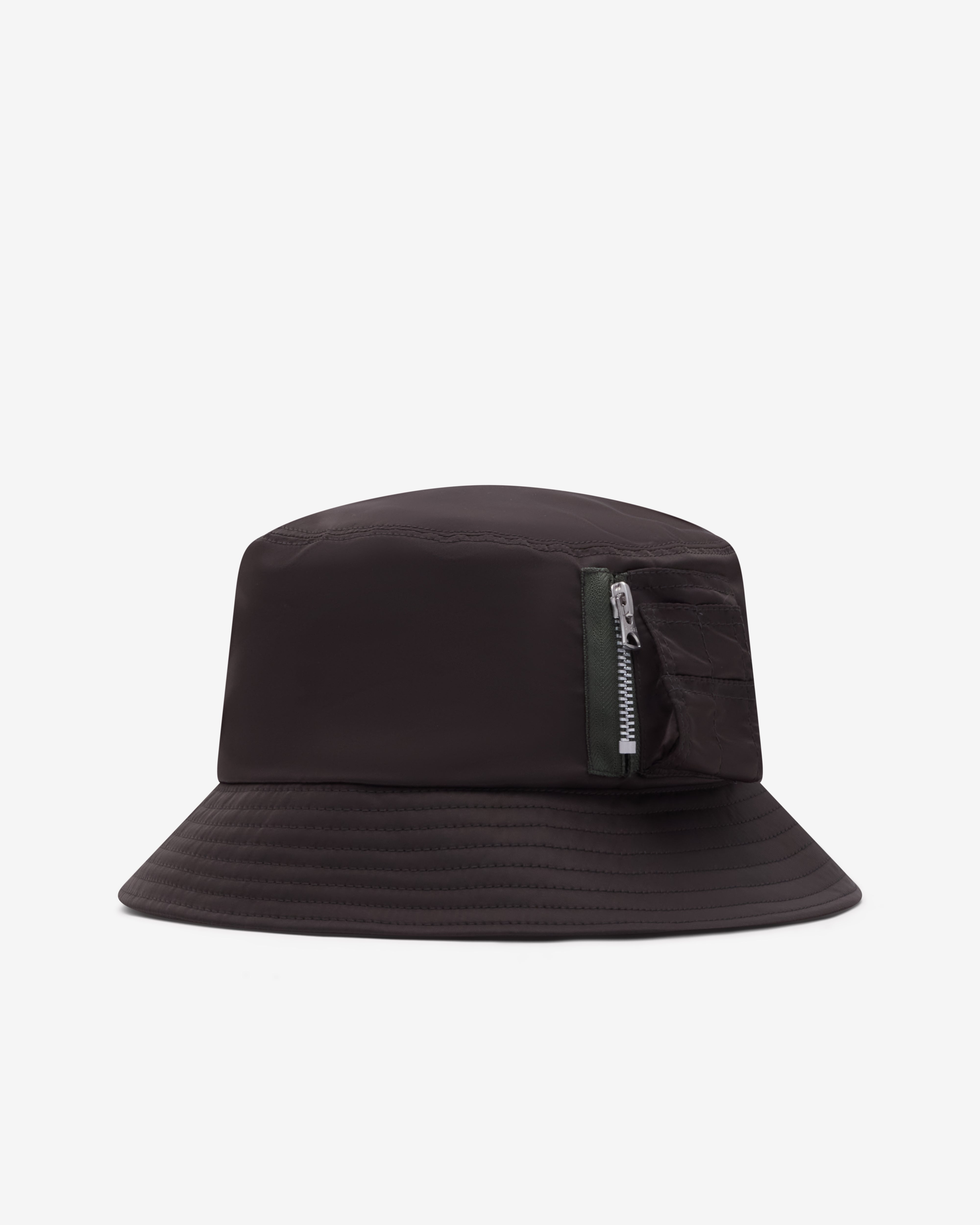 Sacai: Zip Pocket Hat (Khaki/Brown) | Dover Street Market London