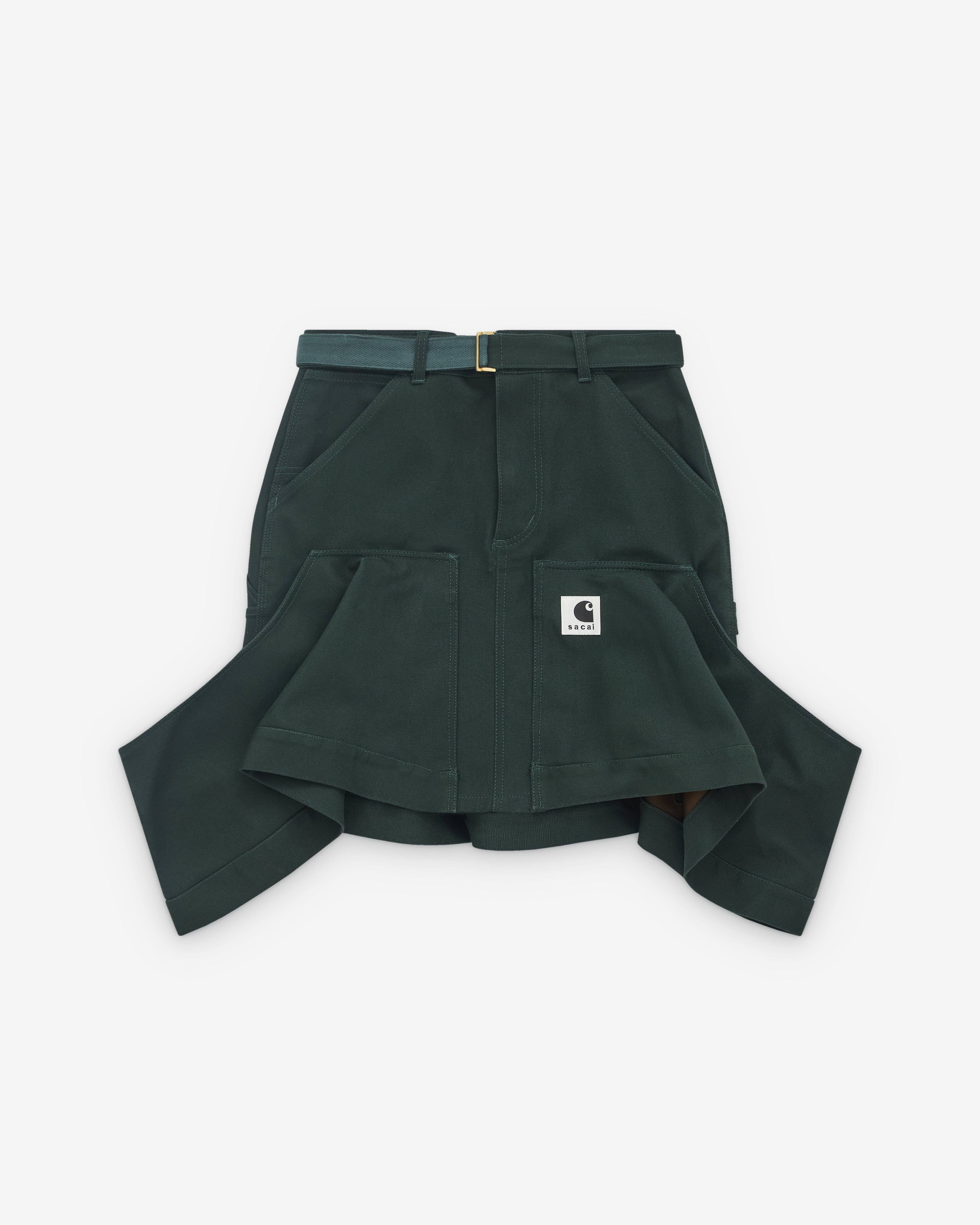 Sacai: Women's Carhartt WIP Canvas Skirt (Dark Green) | DSML E-SHOP