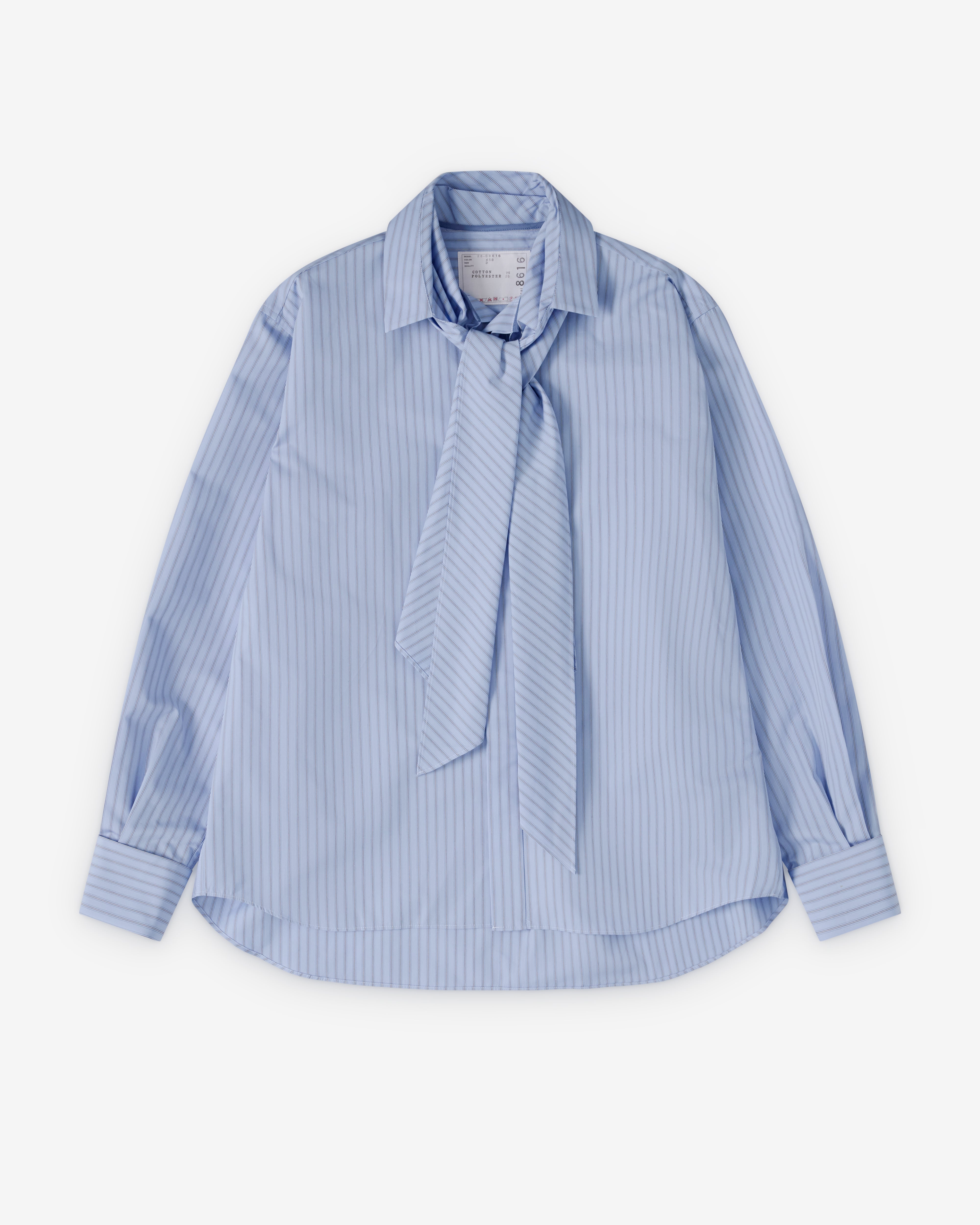 Sacai : Women's Poplin Shirt (Blue/Stripe) | Dover Street Market