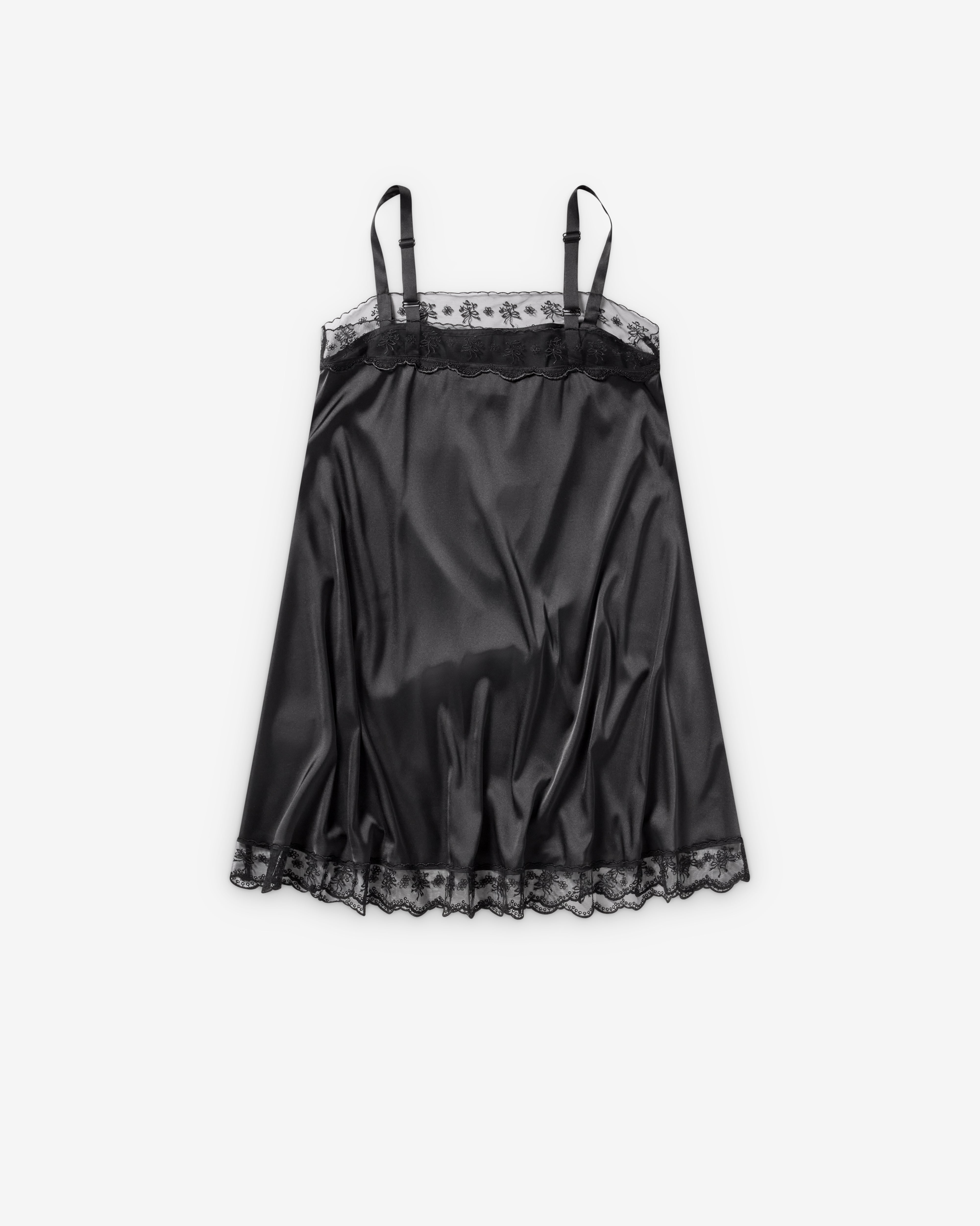 Simone Rocha : Women's Mini Square Neck Lace Trim Dress (Black