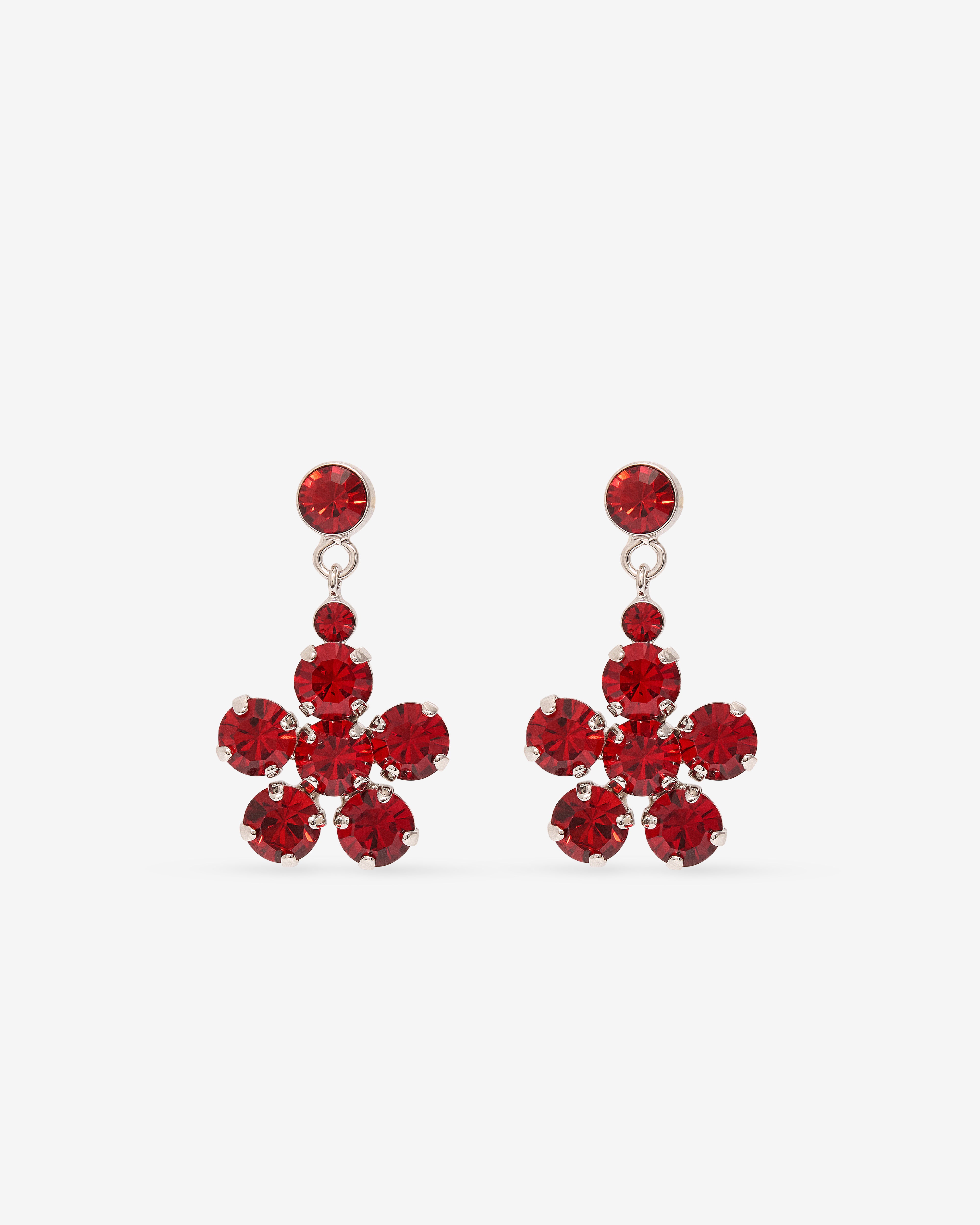 Simone Rocha : Women's Mini Daisy Drop Earrings (Blood Red