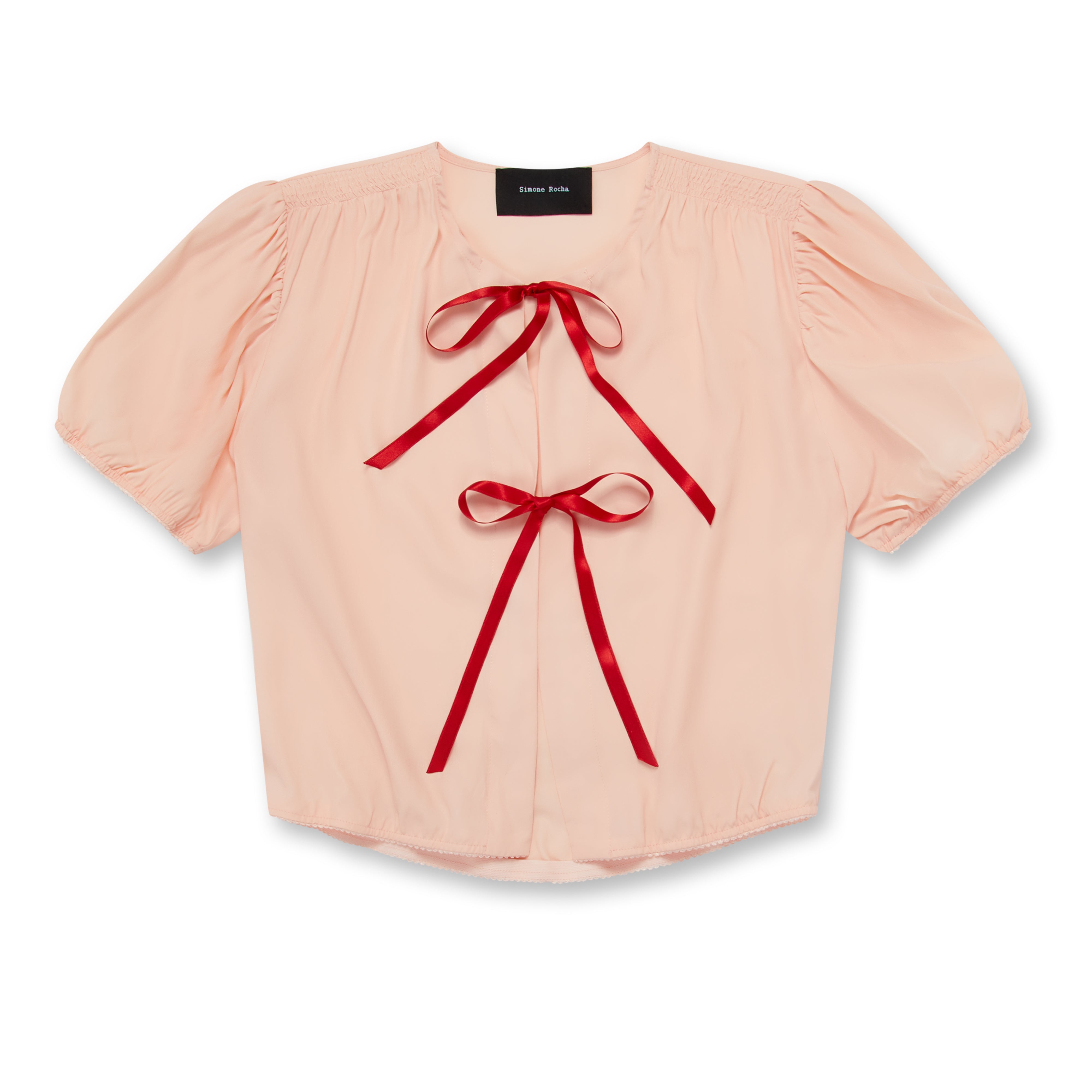 Simone Rocha - Women's Short Sleeve Blouse - (Peach/Red)