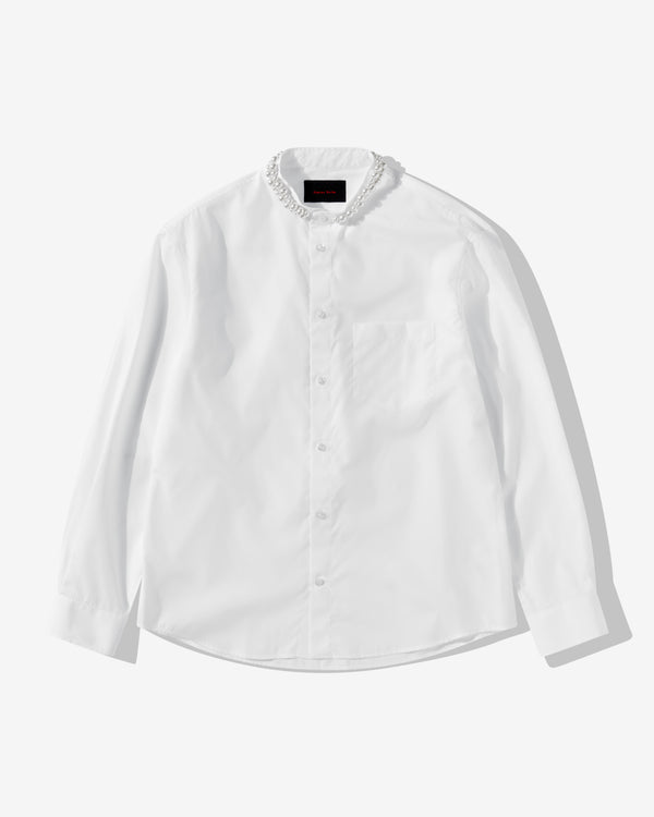 Simone Rocha - Men's Beaded Grandad Shirt - (White/Pearl)